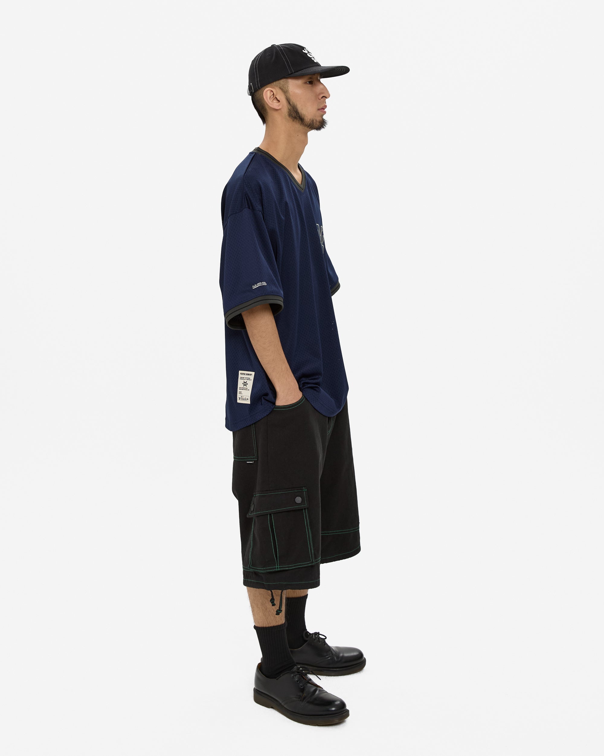 yeseyesee - Y.E.S Mesh Baseball Tee (Navy) product image 9 | TRAB K-Fashion Australia
