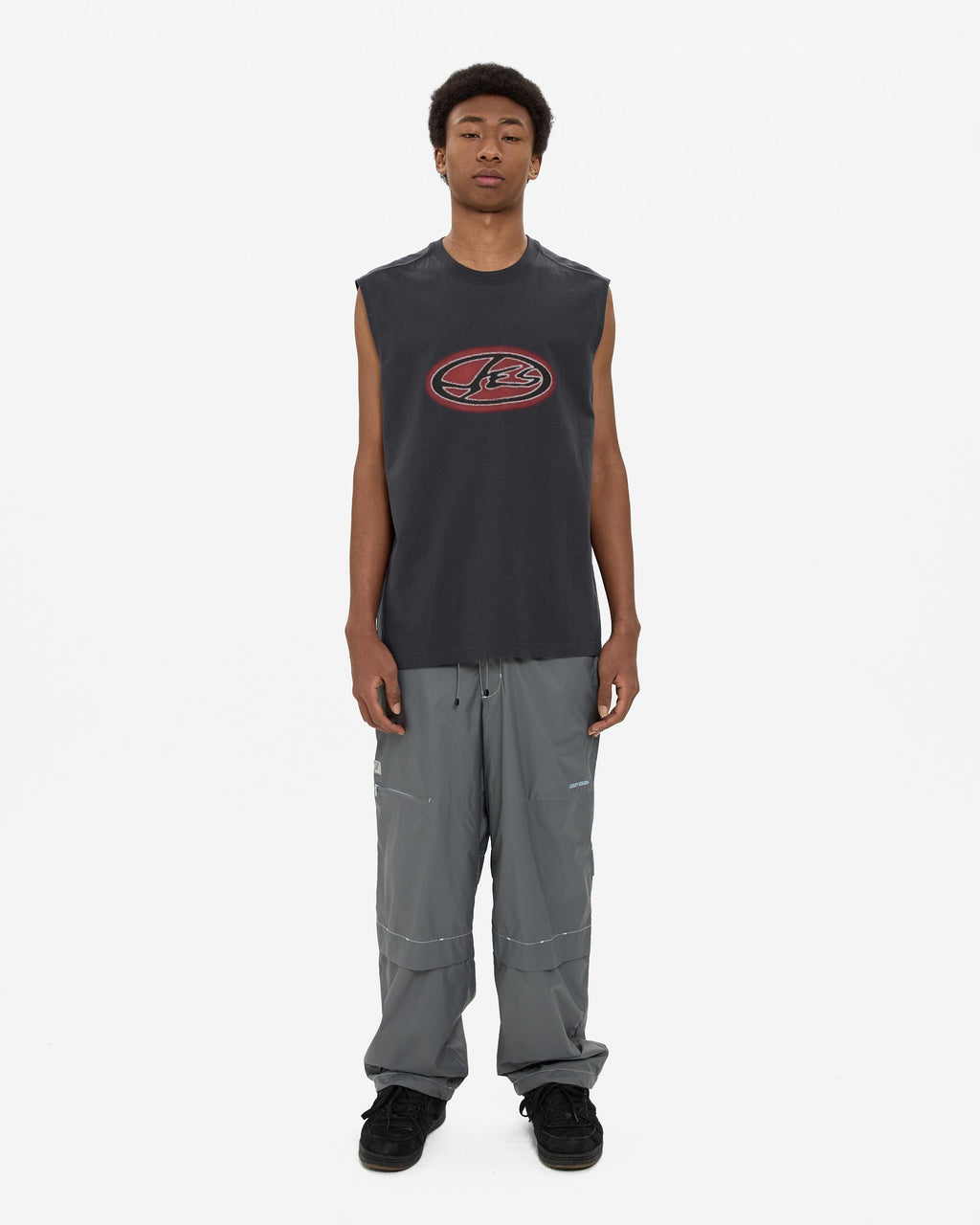 yeseyesee - Y.E.S Oval Logo Sleeveless (Charcoal) product image 6 | TRAB K-Fashion Australia