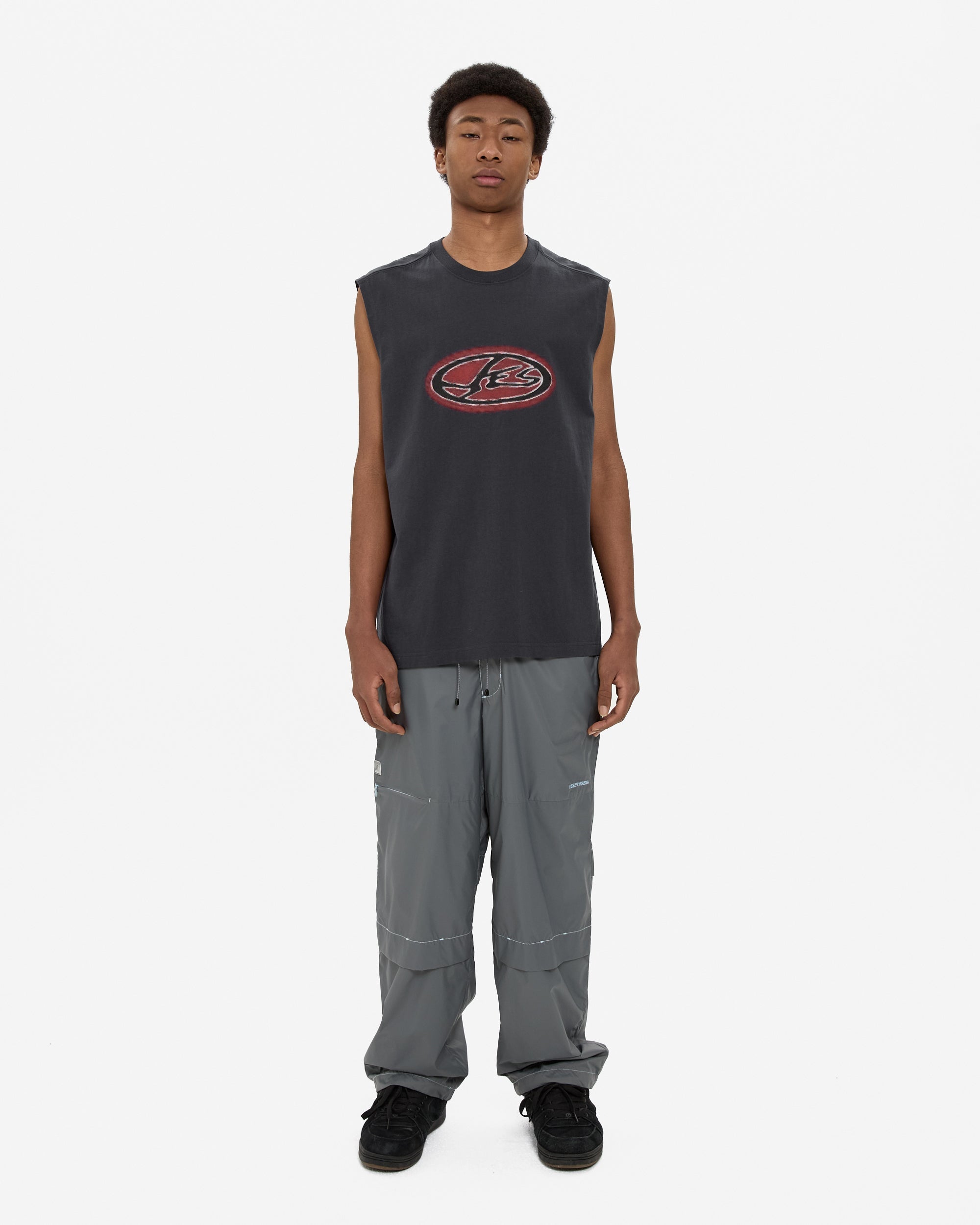 yeseyesee - Y.E.S Oval Logo Sleeveless (Charcoal) product image 6 | TRAB K-Fashion Australia
