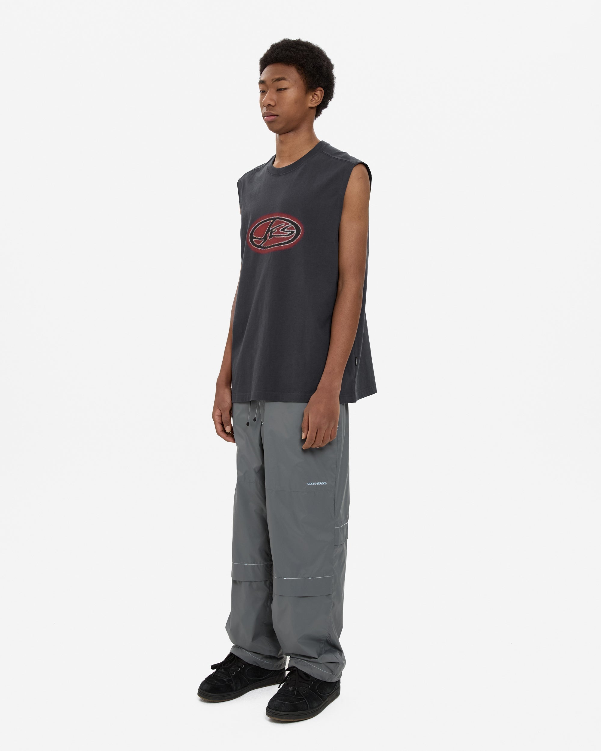yeseyesee - Y.E.S Oval Logo Sleeveless (Charcoal) product image 7 | TRAB K-Fashion Australia