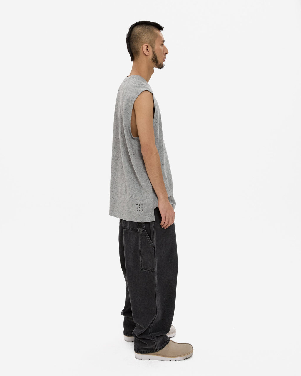 yeseyesee - Y.E.S Oval Logo Sleeveless (Grey) product image 8 | TRAB K-Fashion Australia