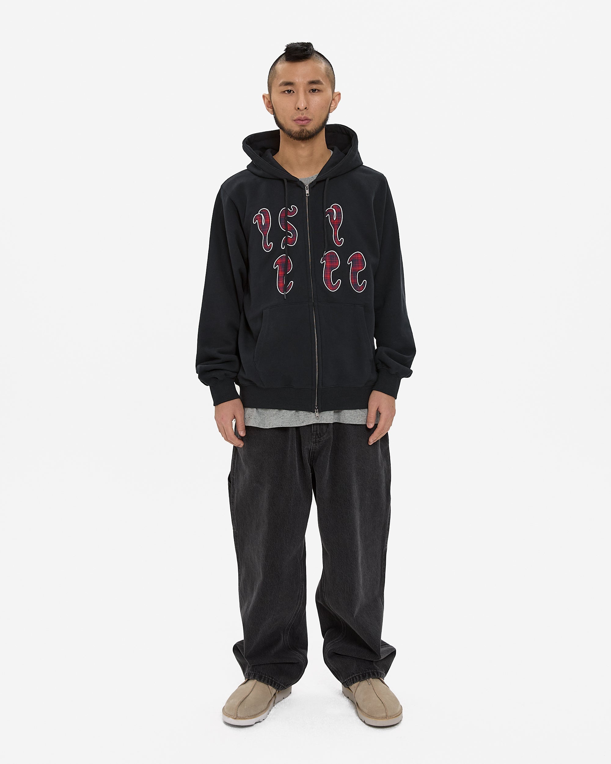 yeseyesee - Y.E.S Bully Check Zip-Up Hoodie (Black) product image 7 | TRAB K-Fashion Australia