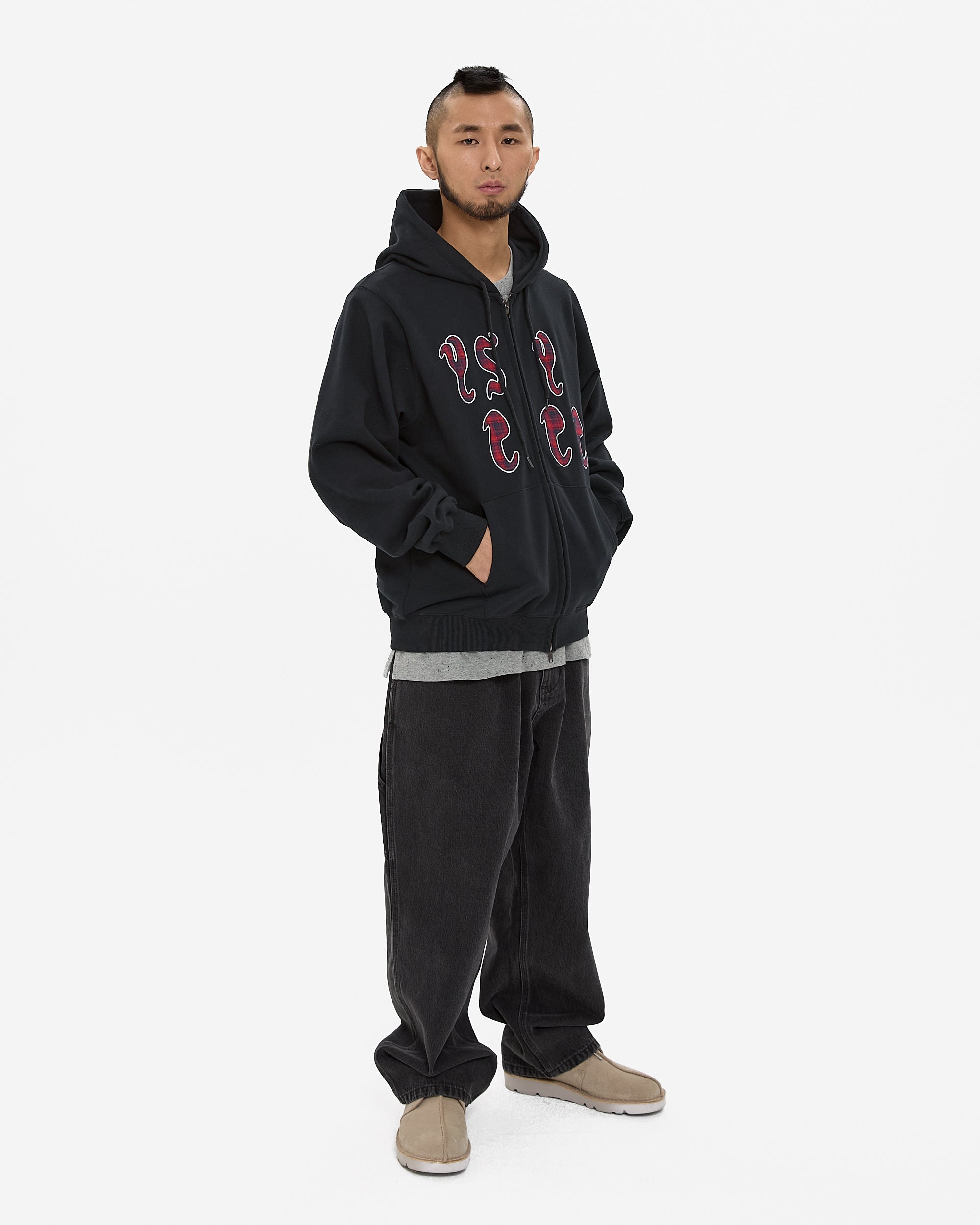 yeseyesee - Y.E.S Bully Check Zip-Up Hoodie (Black) product image 9 | TRAB K-Fashion Australia