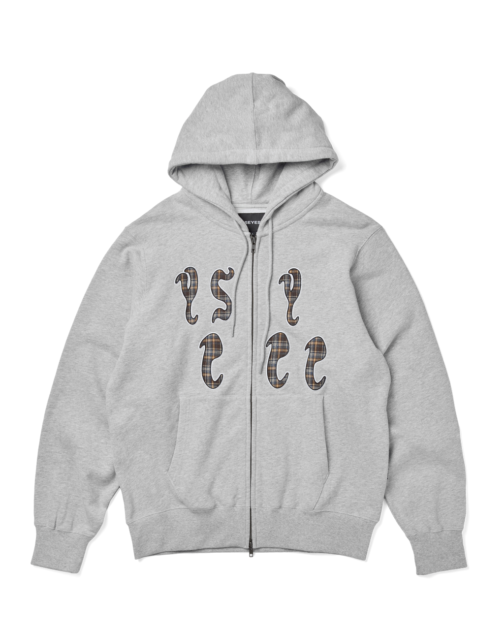 yeseyesee - Y.E.S Bully Check Zip-Up Hoodie (Grey) product image 1 | TRAB K-Fashion Australia