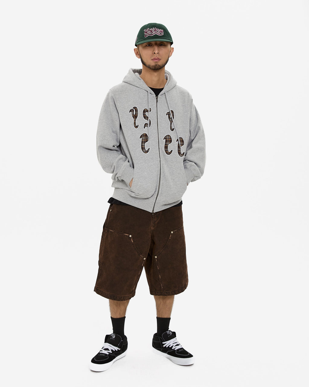 yeseyesee - Y.E.S Bully Check Zip-Up Hoodie (Grey) product image 10 | TRAB K-Fashion Australia