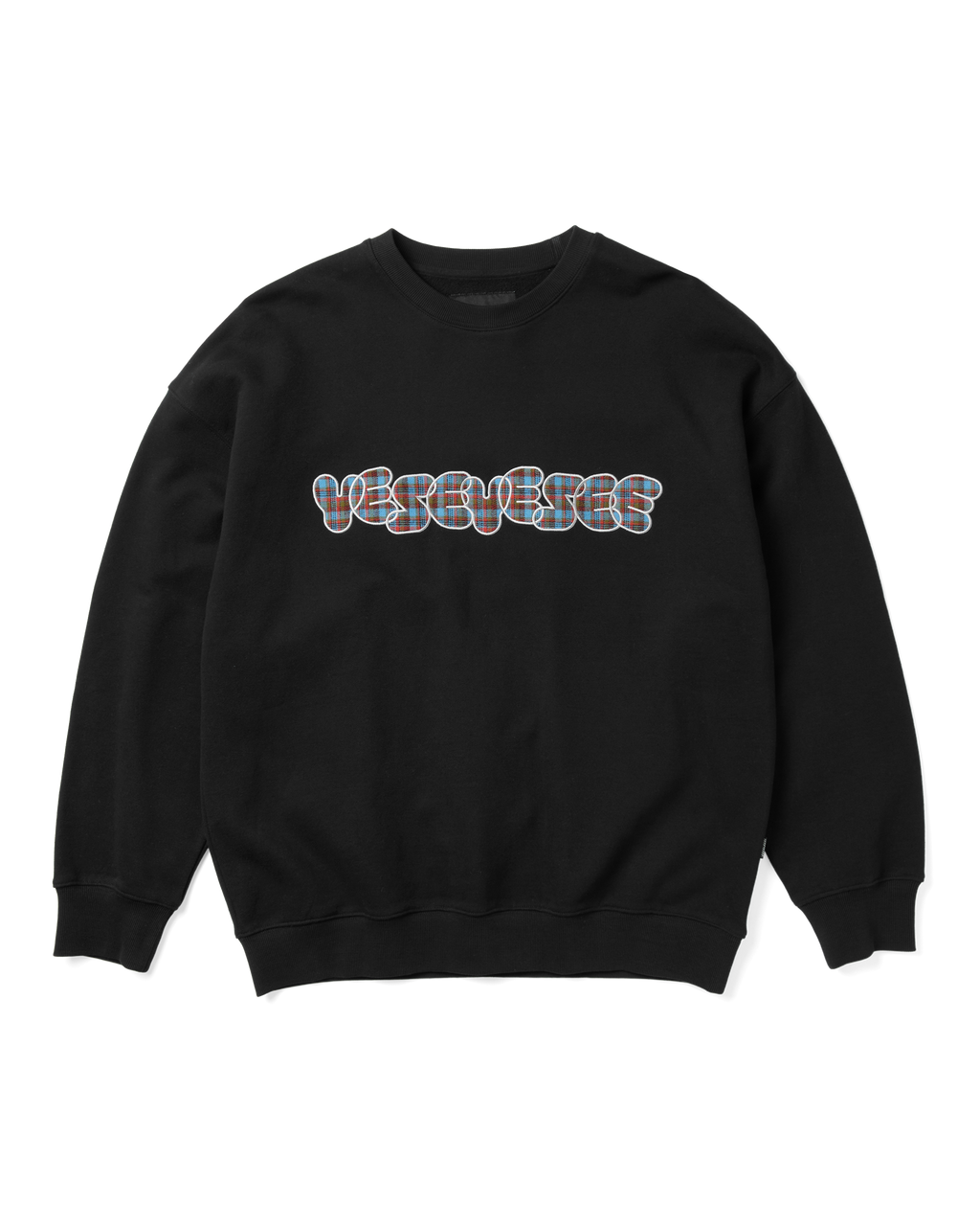 yeseyesee - Y.E.S Checkered Logo Sweatshirt (Black) product image 1 | TRAB K-Fashion Australia