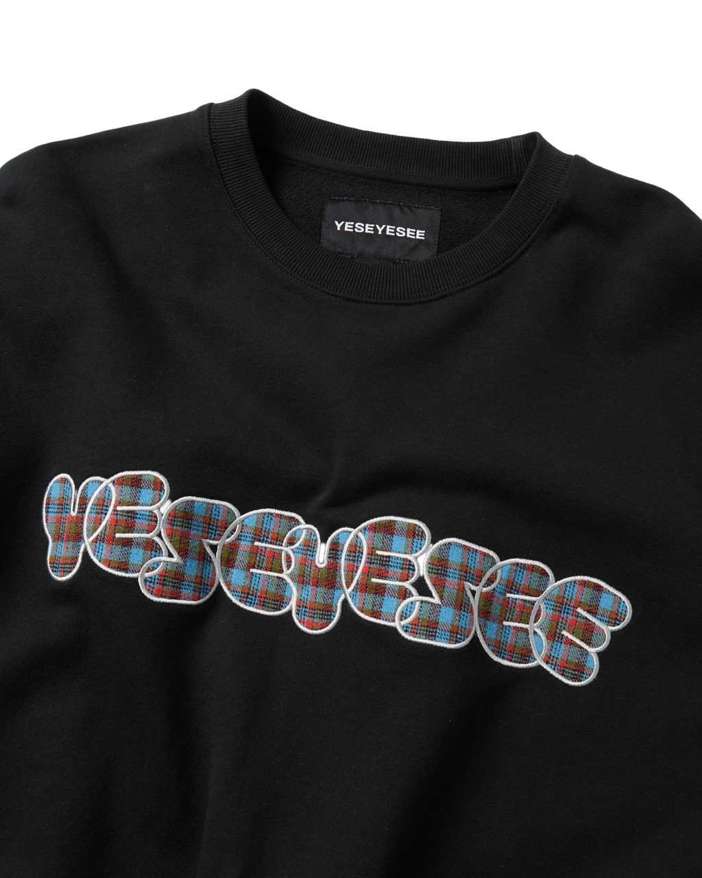 yeseyesee - Y.E.S Checkered Logo Sweatshirt (Black) product image 3 | TRAB K-Fashion Australia