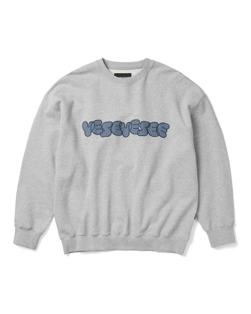yeseyesee - Y.E.S Checkered Logo Sweatshirt (Grey) product image 1 | TRAB K-Fashion Australia