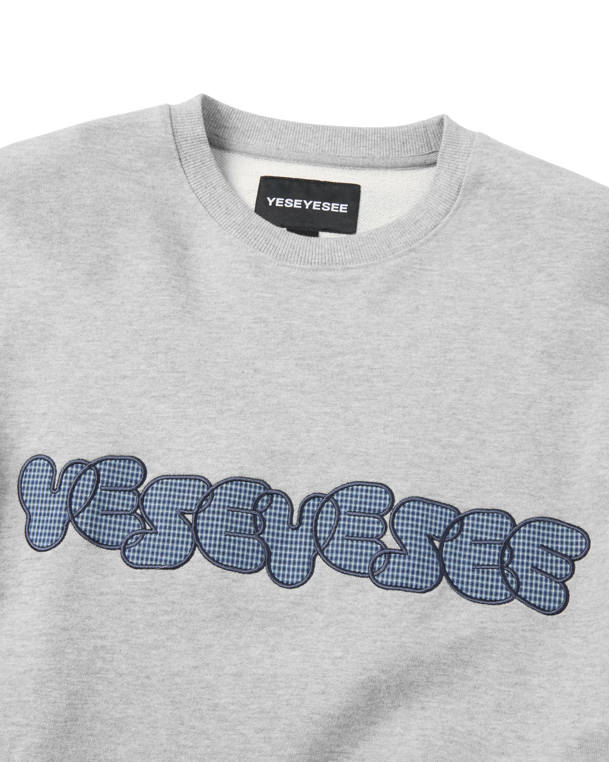 yeseyesee - Y.E.S Checkered Logo Sweatshirt (Grey) product image 3 | TRAB K-Fashion Australia