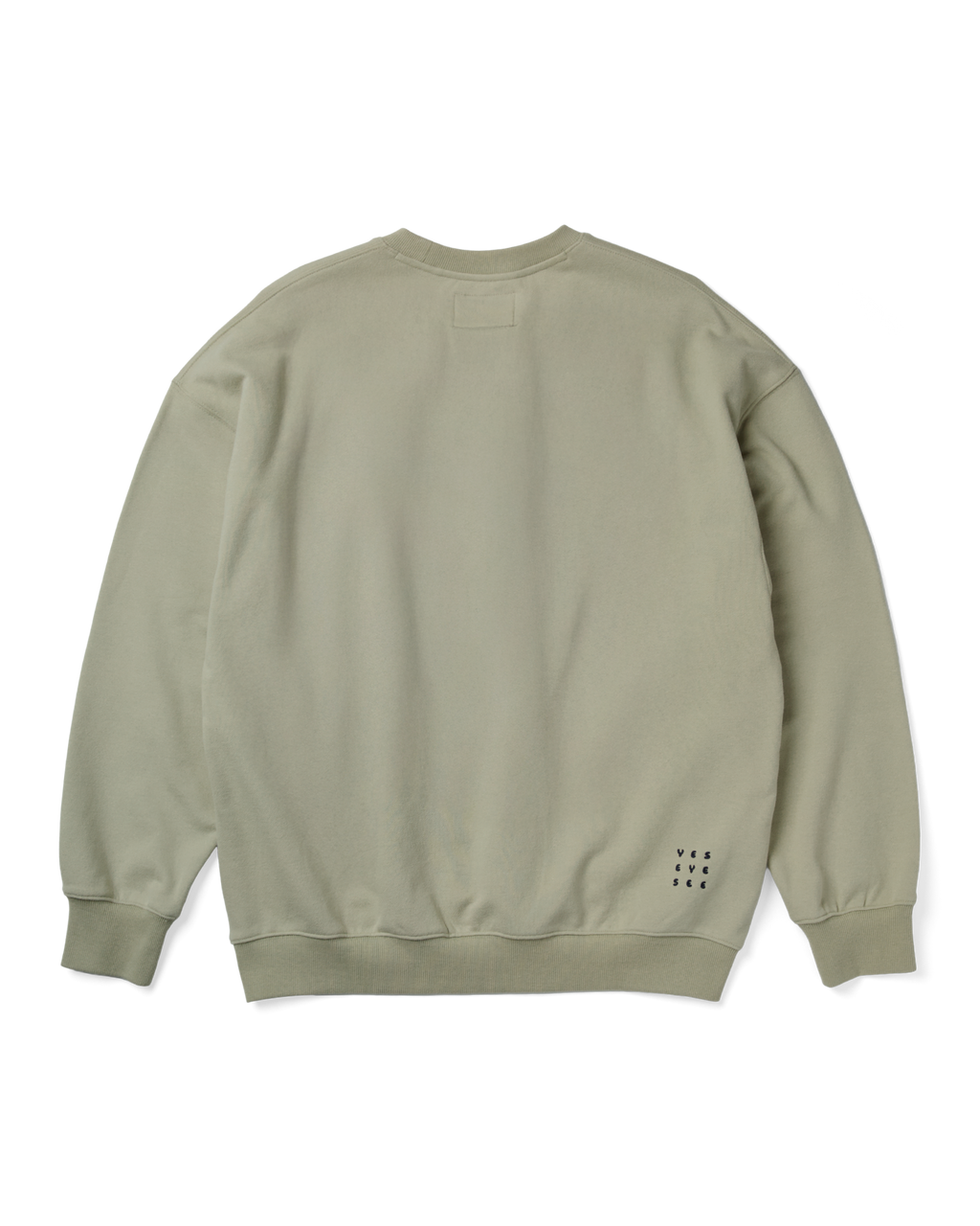 yeseyesee - Y.E.S Checkered Logo Sweatshirt (Light Olive) product image 2 | TRAB K-Fashion Australia