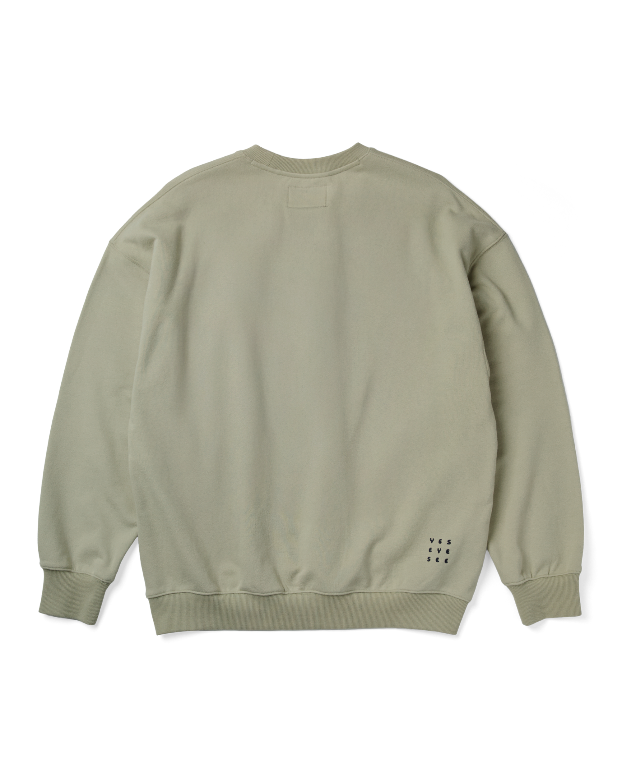 yeseyesee - Y.E.S Checkered Logo Sweatshirt (Light Olive) product image 2 | TRAB K-Fashion Australia