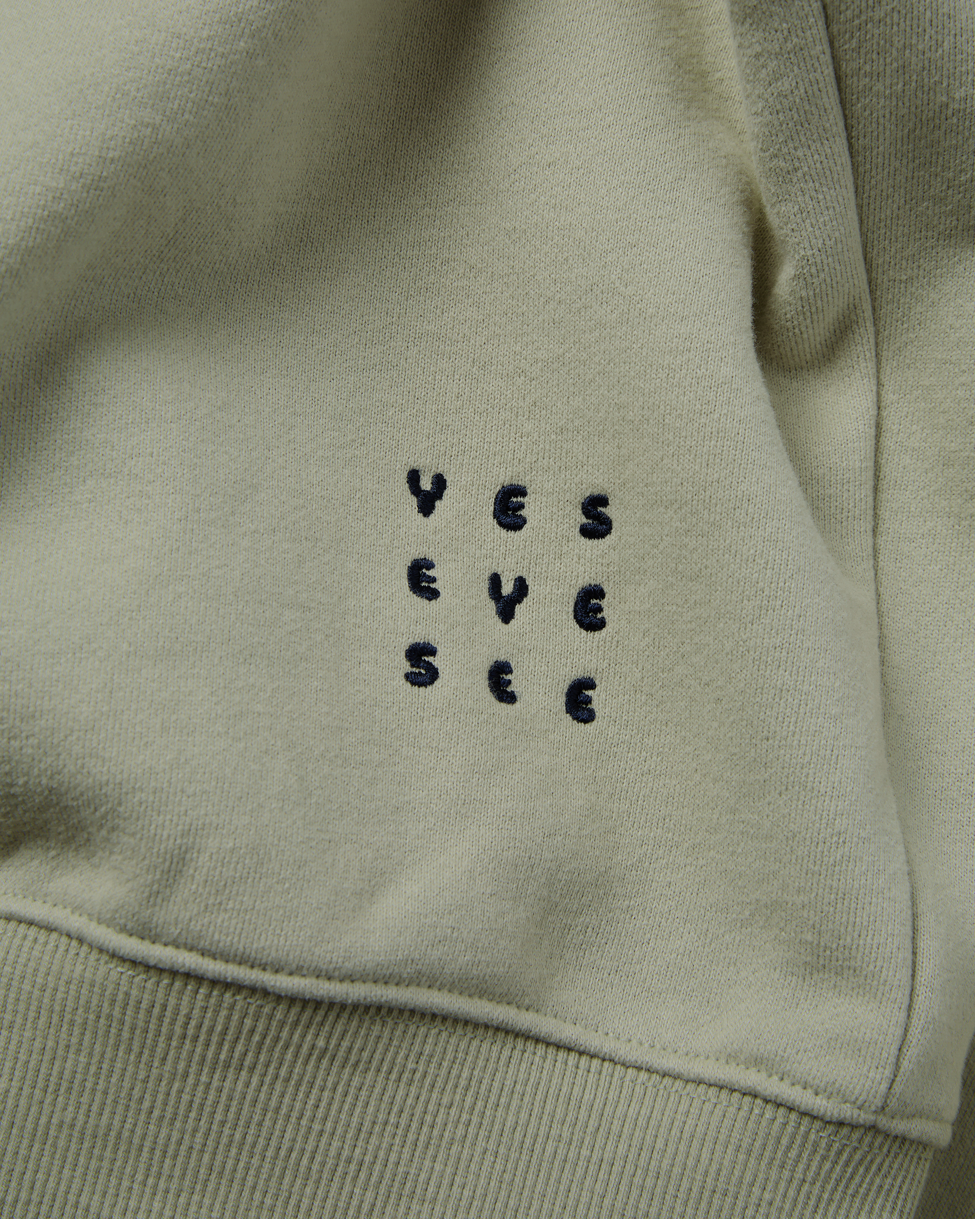 yeseyesee - Y.E.S Checkered Logo Sweatshirt (Light Olive) product image 5 | TRAB K-Fashion Australia