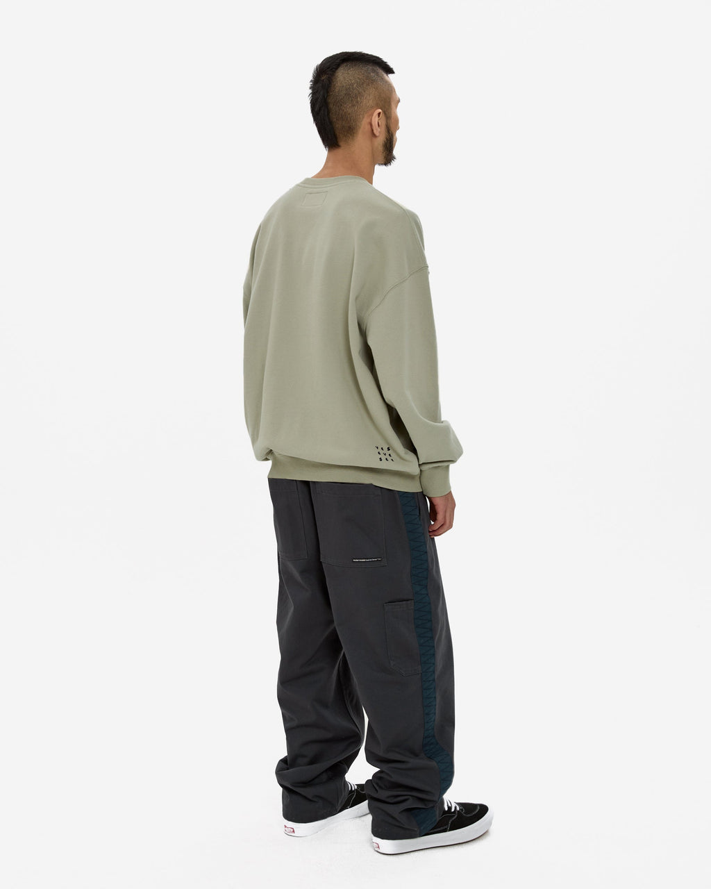 yeseyesee - Y.E.S Checkered Logo Sweatshirt (Light Olive) product image 8 | TRAB K-Fashion Australia