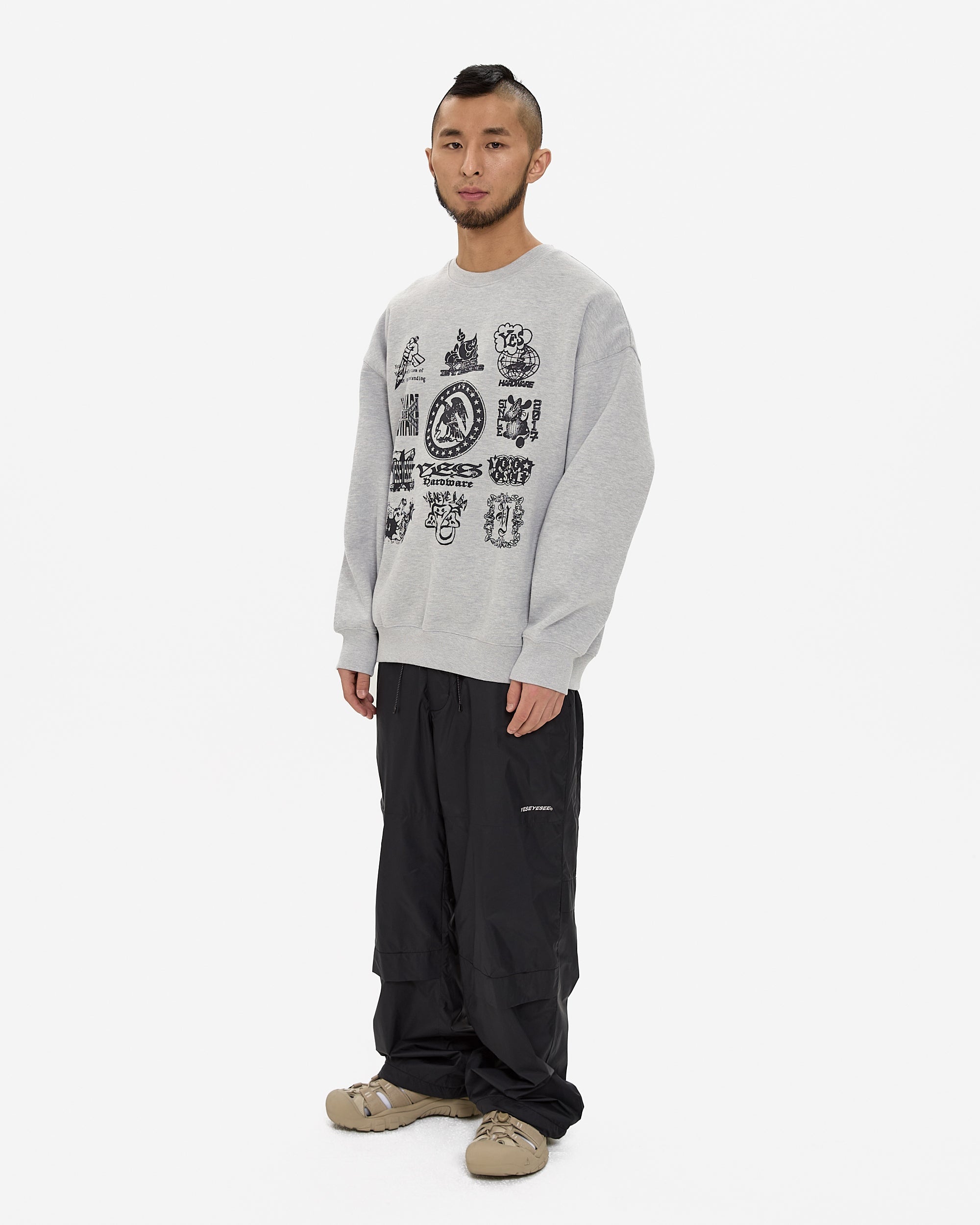 yeseyesee - Y.E.S Combine Sweatshirt (Grey) product image 9 | TRAB K-Fashion Australia