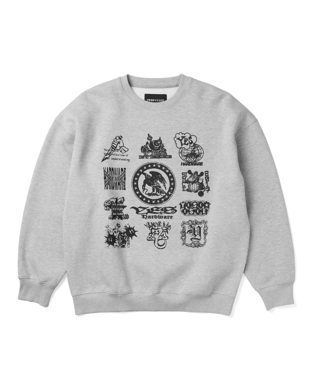 yeseyesee - Y.E.S Combine Sweatshirt (Grey) product image 1 | TRAB K-Fashion Australia