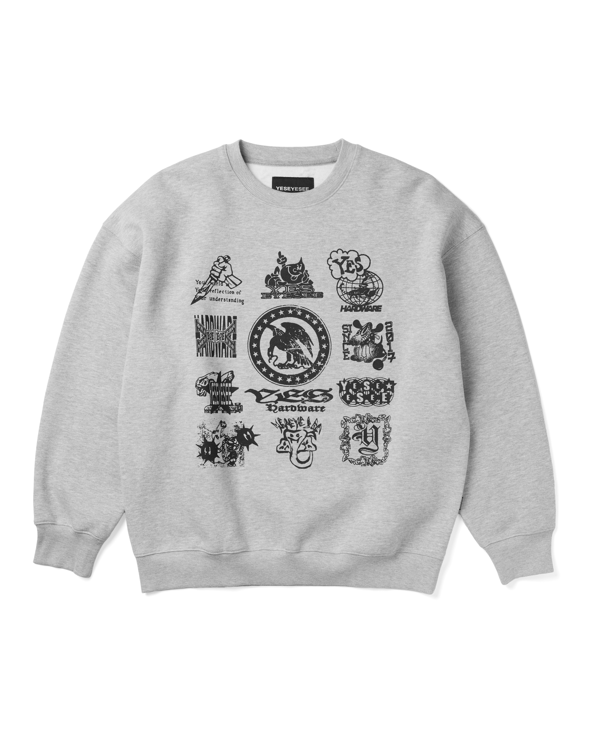 yeseyesee - Y.E.S Combine Sweatshirt (Grey) product image 1 | TRAB K-Fashion Australia