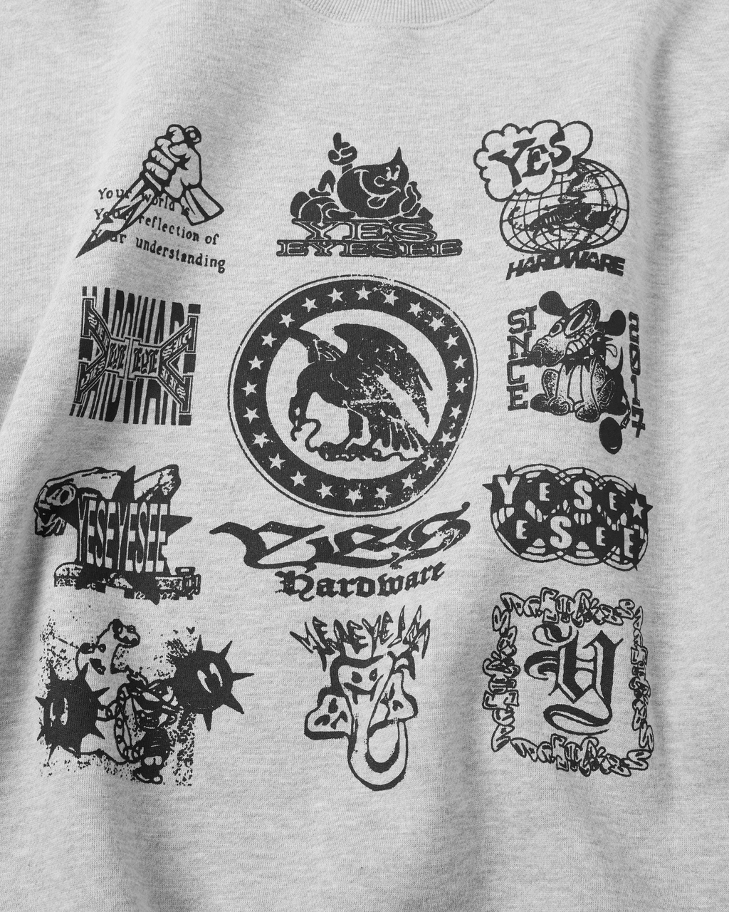 yeseyesee - Y.E.S Combine Sweatshirt (Grey) product image 4 | TRAB K-Fashion Australia