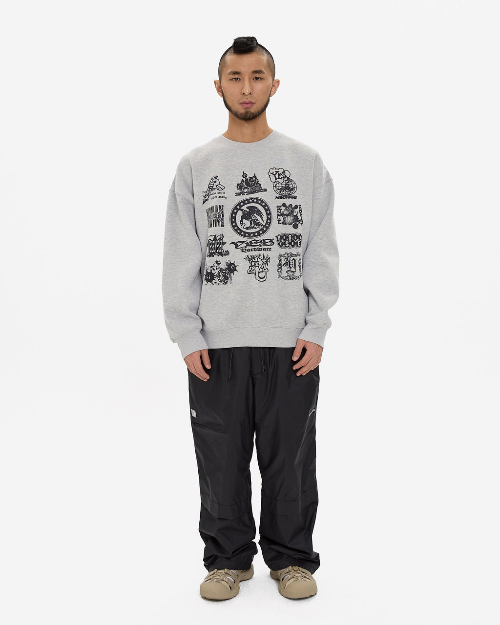 yeseyesee - Y.E.S Combine Sweatshirt (Grey) product image 7 | TRAB K-Fashion Australia