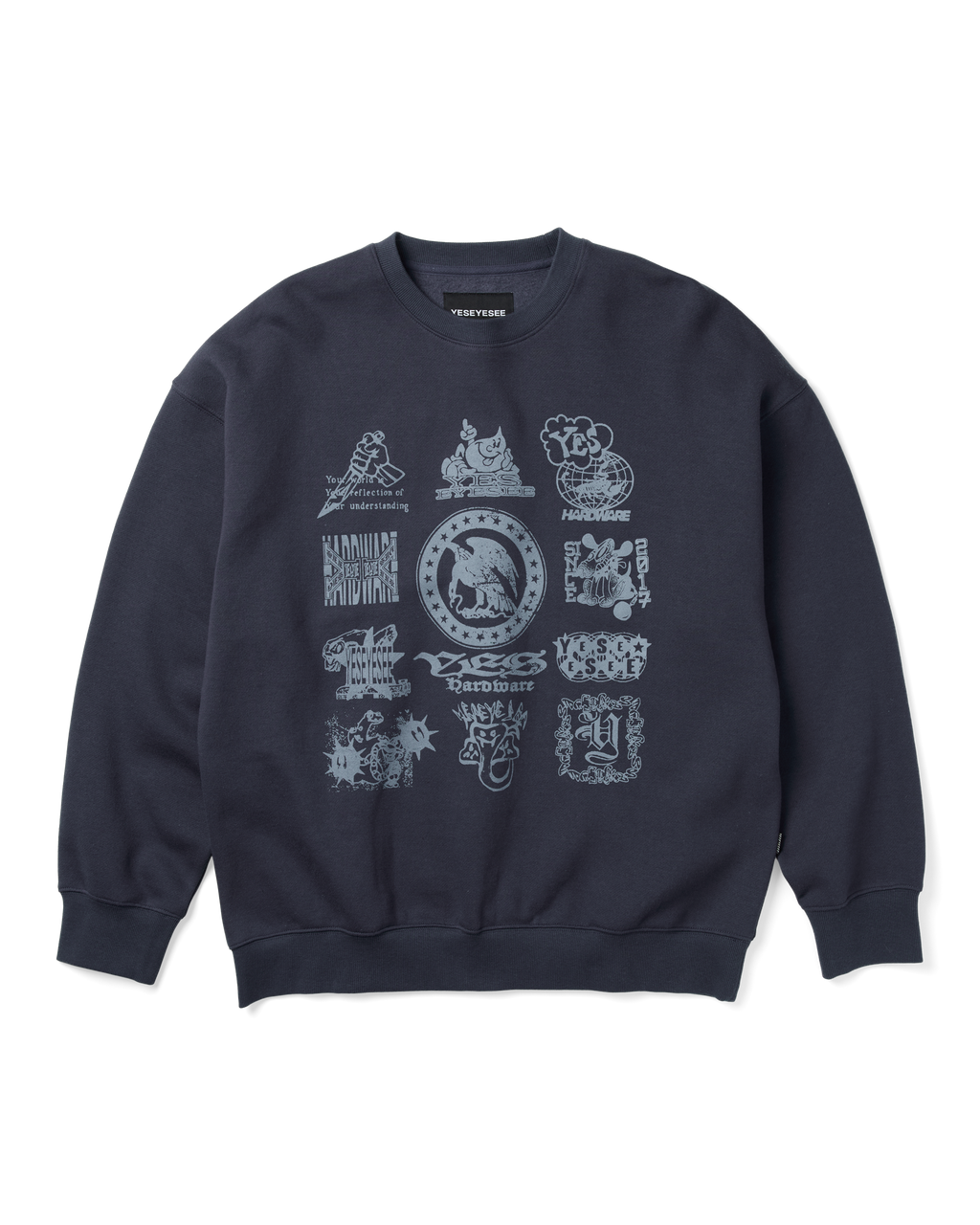 yeseyesee - Y.E.S Combine Sweatshirt (Light Navy) product image 1 | TRAB K-Fashion Australia