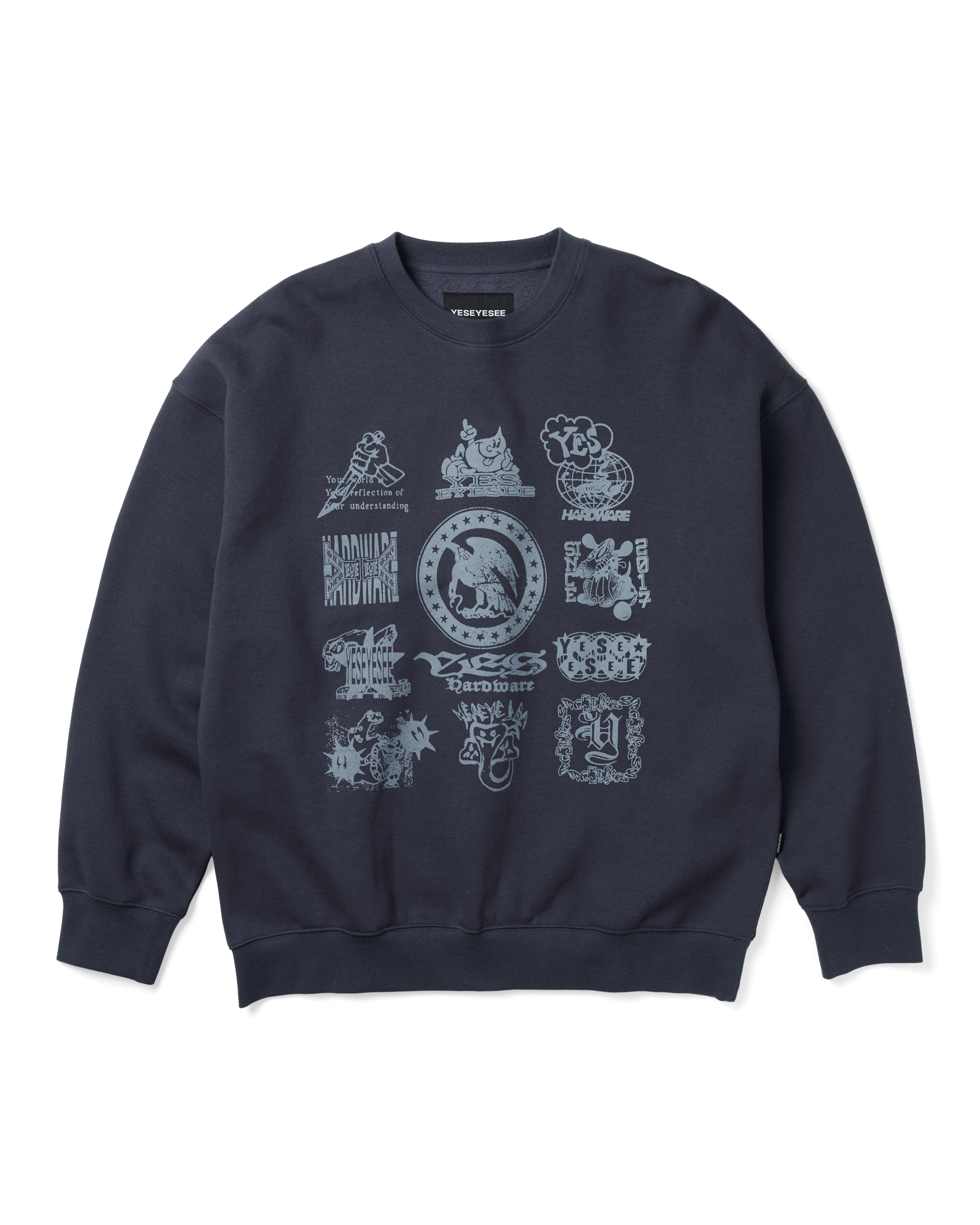 yeseyesee - Y.E.S Combine Sweatshirt (Light Navy) product image 1 | TRAB K-Fashion Australia
