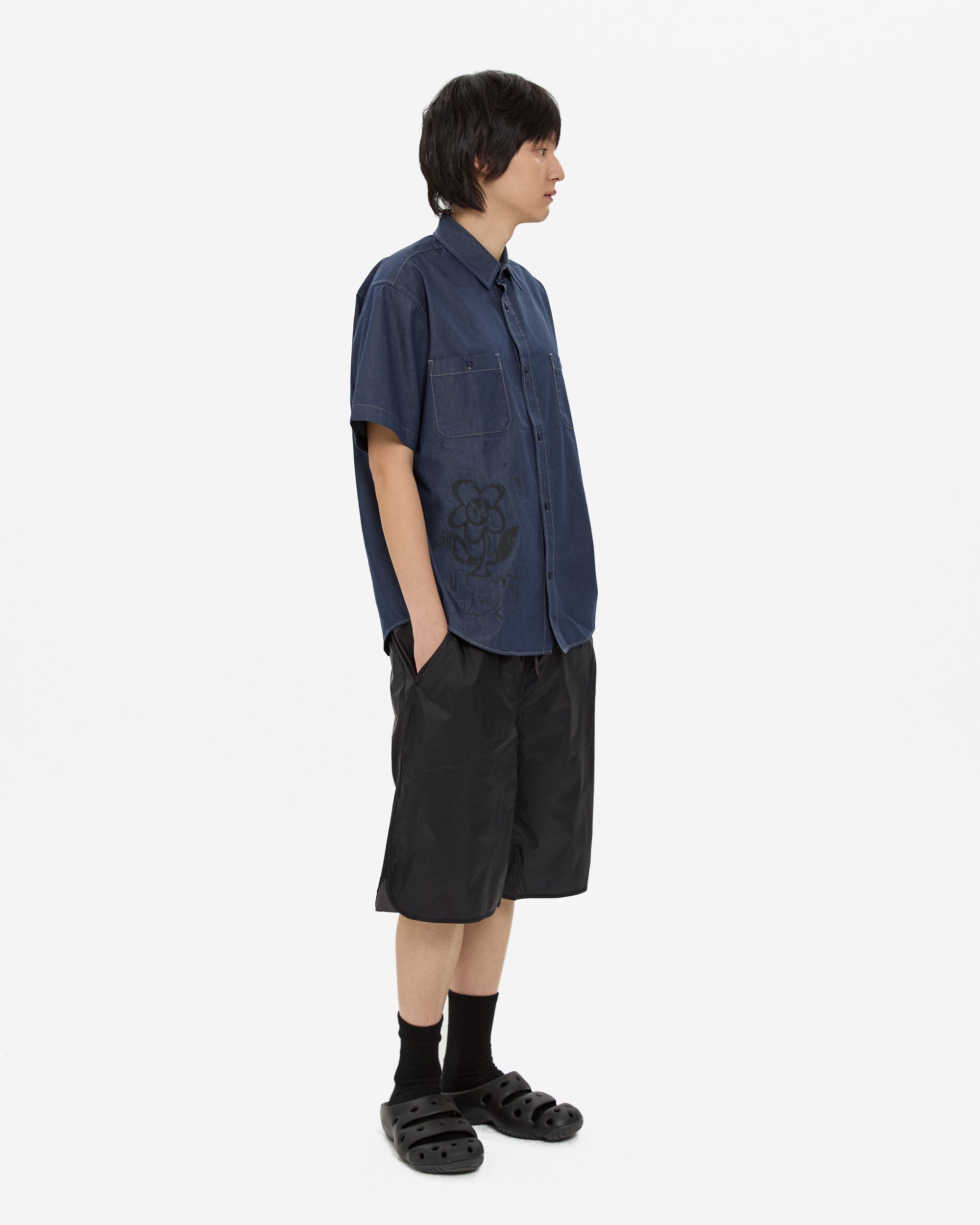 yeseyesee - Y.E.S Doodle Half Shirt (Indigo) product image 13 | TRAB K-Fashion Australia