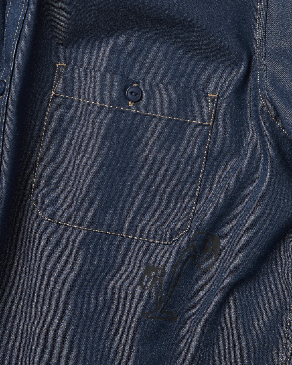 yeseyesee - Y.E.S Doodle Half Shirt (Indigo) product image 7 | TRAB K-Fashion Australia