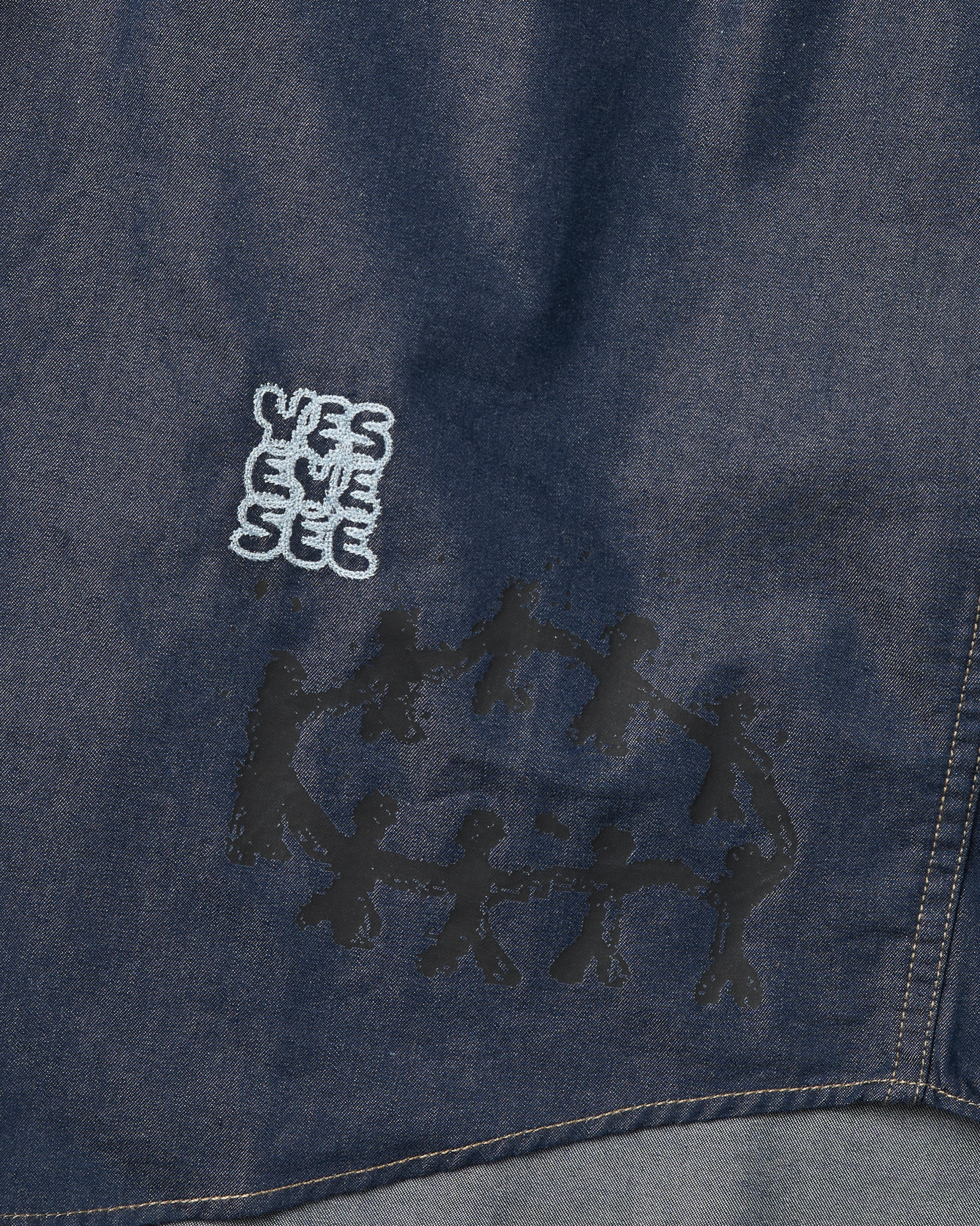 yeseyesee - Y.E.S Doodle Half Shirt (Indigo) product image 8 | TRAB K-Fashion Australia