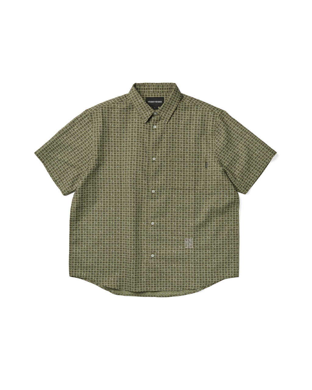 yeseyesee - Y.E.S Font Plaid Half Shirt (Green) product image 1 | TRAB K-Fashion Australia