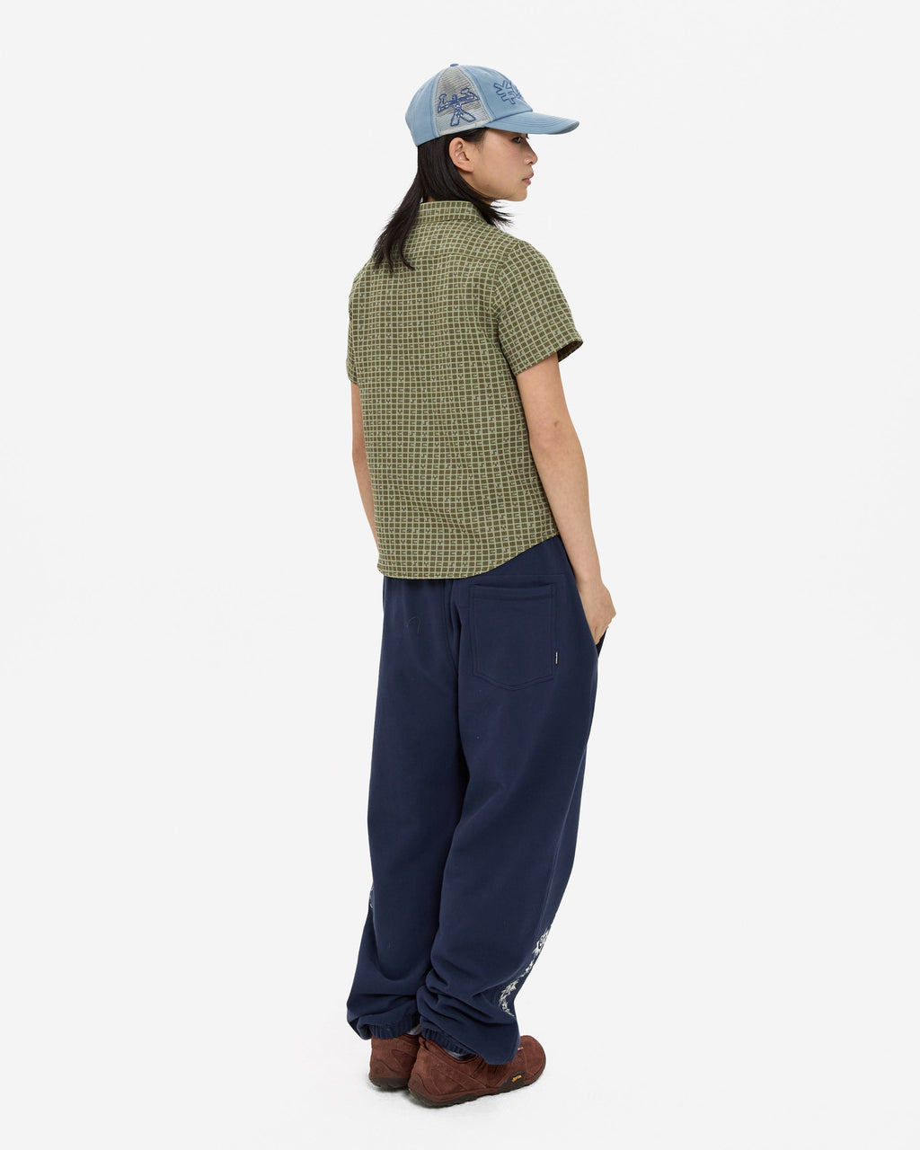 yeseyesee - Y.E.S Font Plaid Half Shirt (Green) product image 12 | TRAB K-Fashion Australia