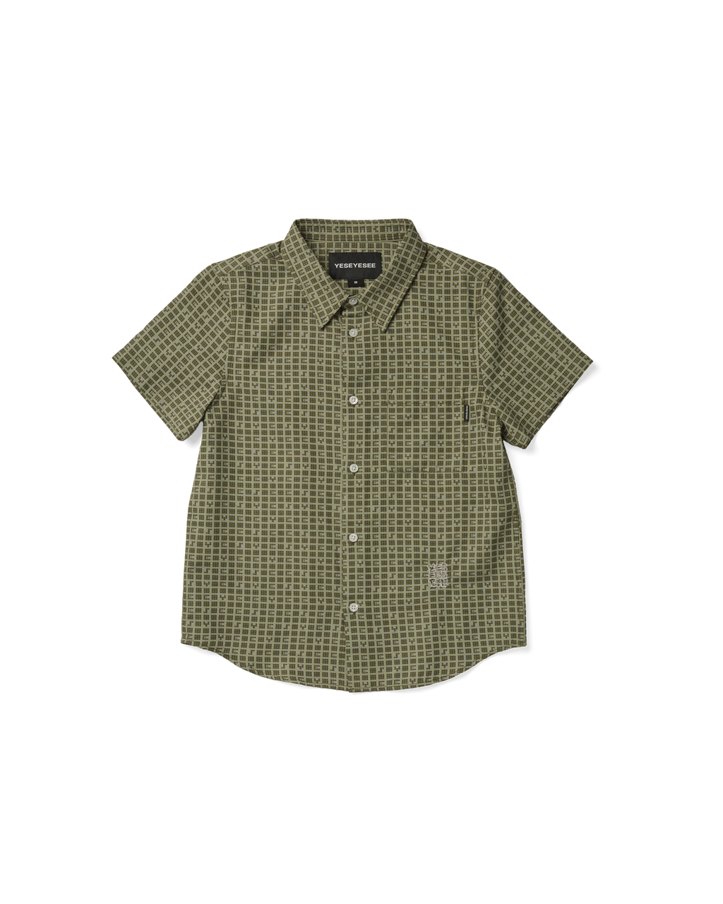 yeseyesee - Y.E.S Font Plaid Half Shirt (Green) product image 3 | TRAB K-Fashion Australia