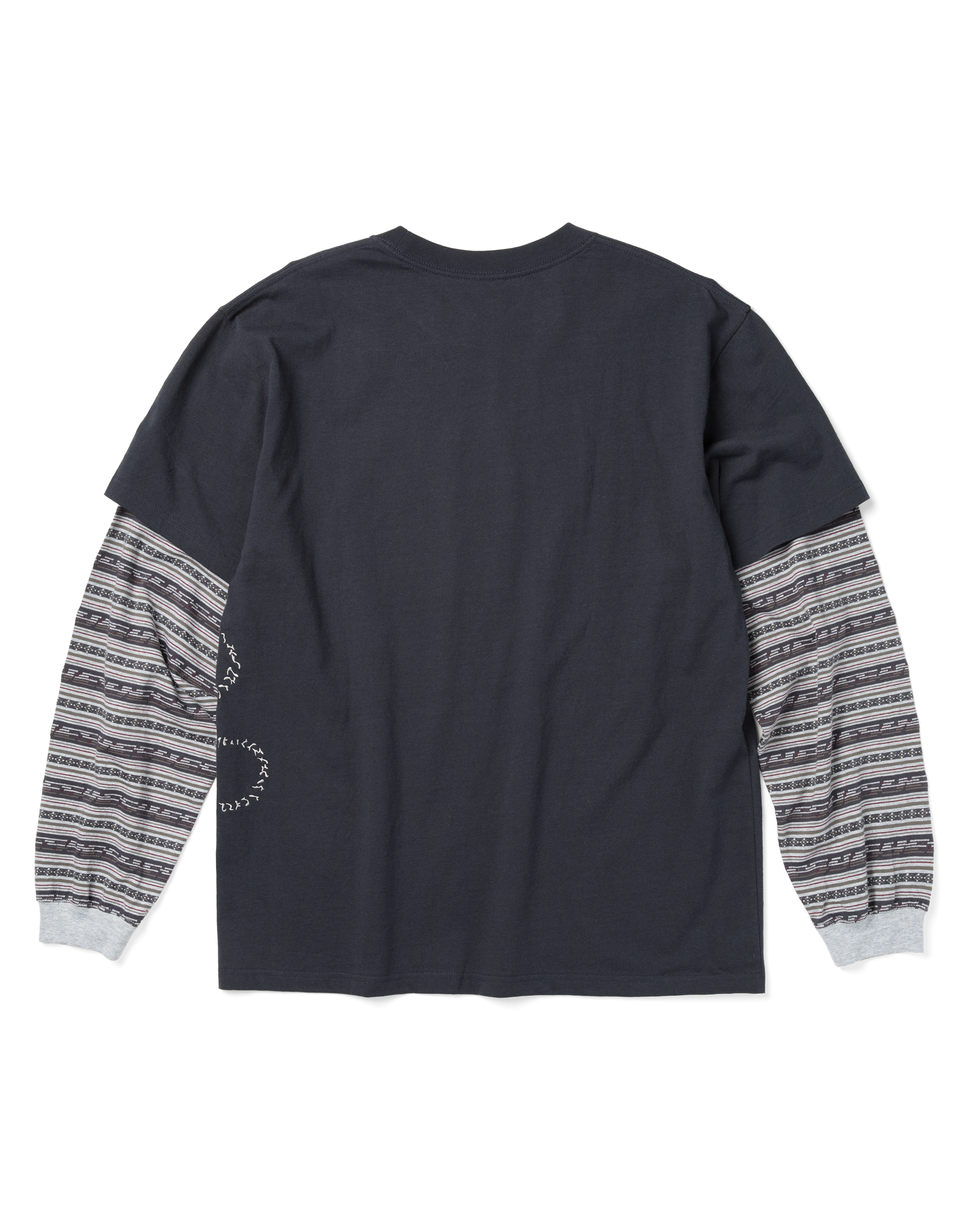 yeseyesee - Y.E.S Jacquard Stripe Layerd L/S (Charcoal) product image 2 | TRAB K-Fashion Australia