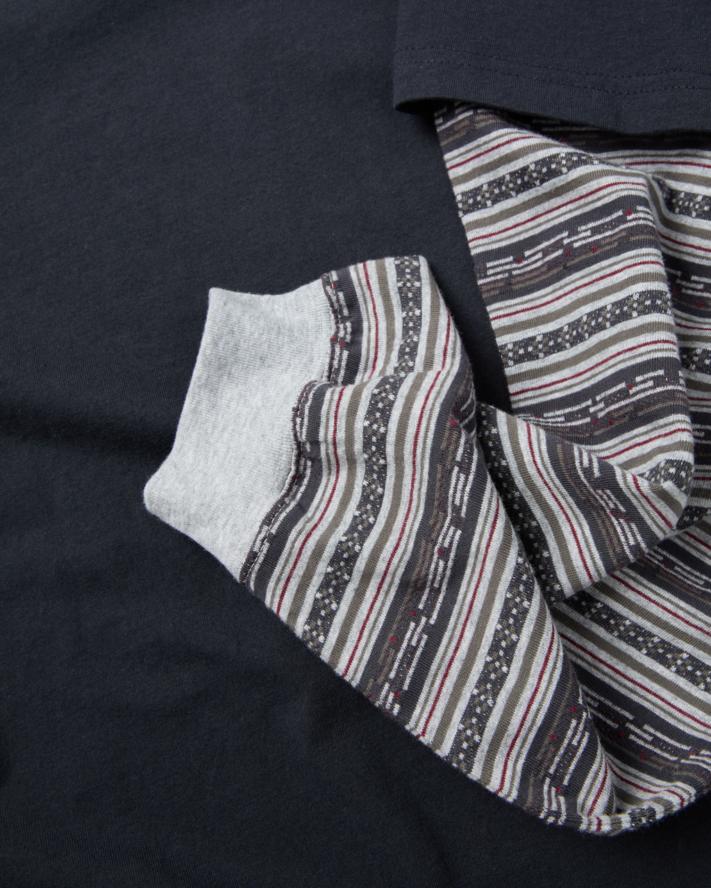 yeseyesee - Y.E.S Jacquard Stripe Layerd L/S (Charcoal) product image 6 | TRAB K-Fashion Australia