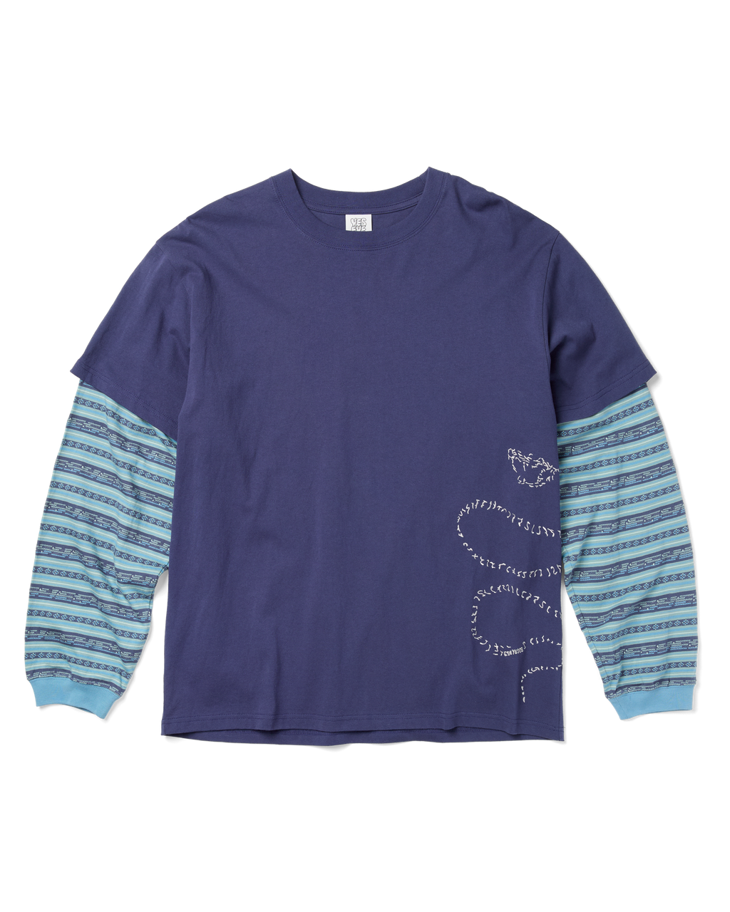 yeseyesee - Y.E.S Jacquard Stripe Layerd L/S (Light Navy) product image 1 | TRAB K-Fashion Australia