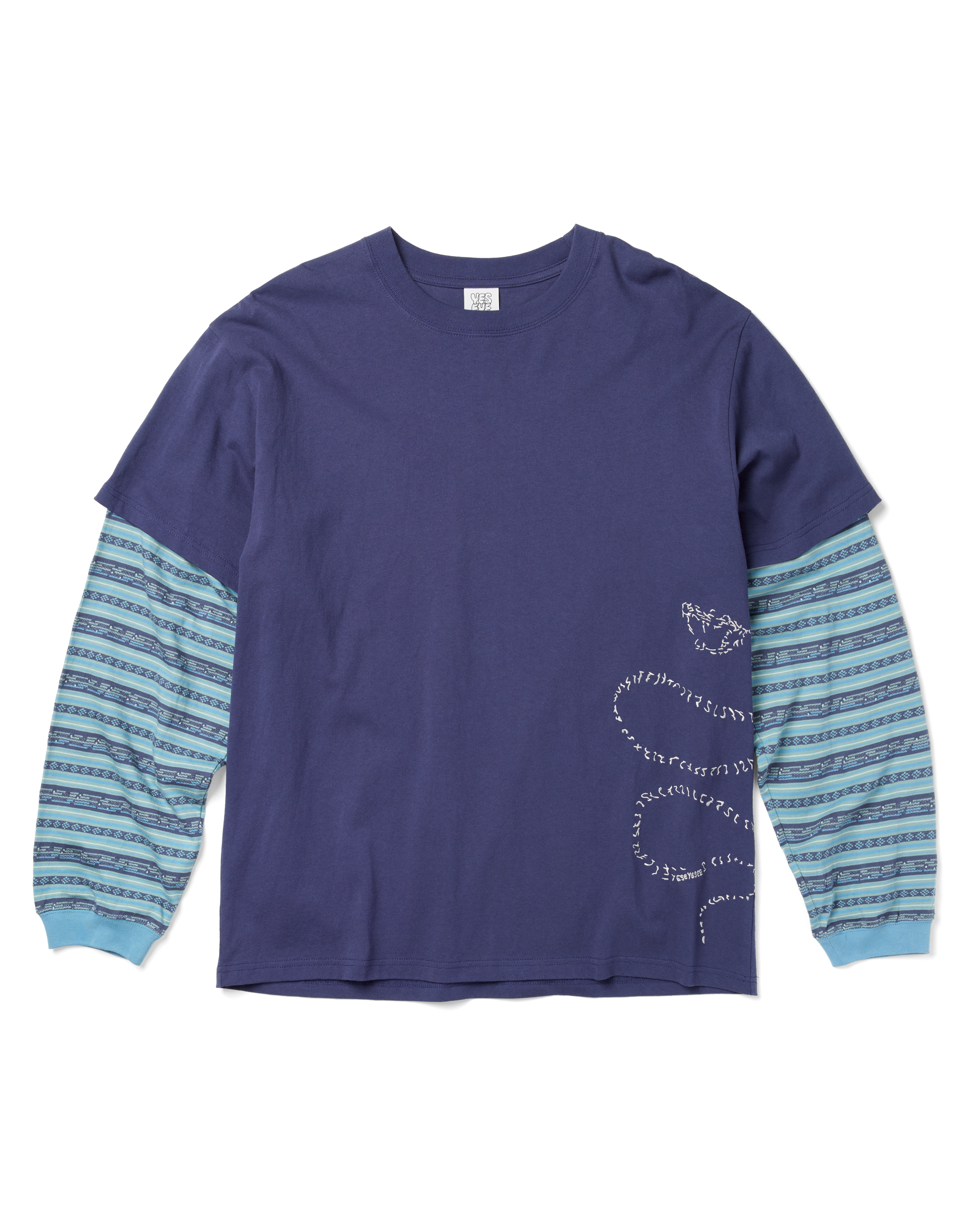 yeseyesee - Y.E.S Jacquard Stripe Layerd L/S (Light Navy) product image 1 | TRAB K-Fashion Australia