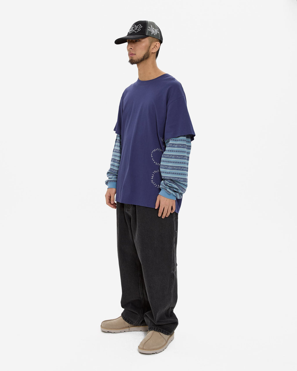 yeseyesee - Y.E.S Jacquard Stripe Layerd L/S (Light Navy) product image 8 | TRAB K-Fashion Australia