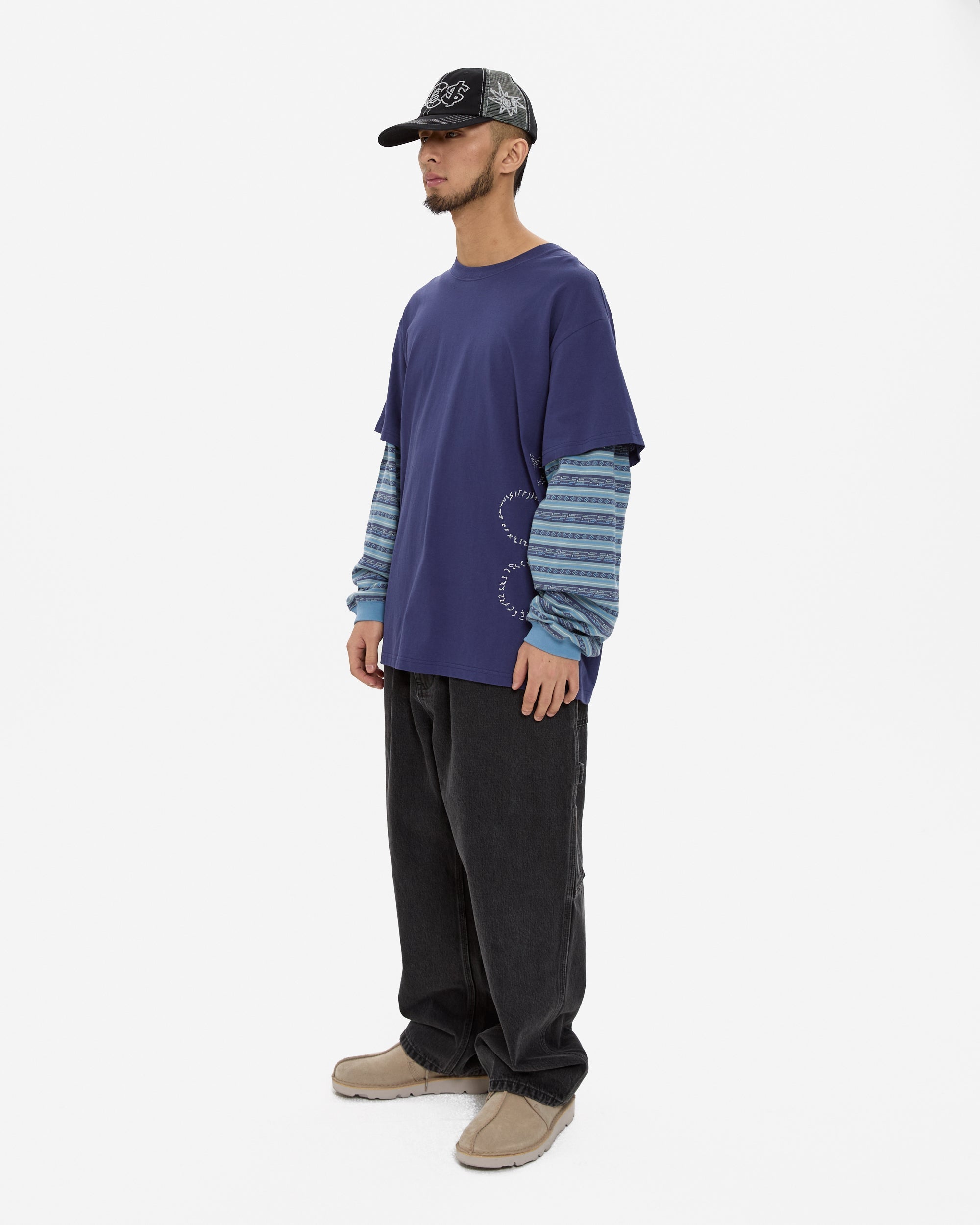 yeseyesee - Y.E.S Jacquard Stripe Layerd L/S (Light Navy) product image 8 | TRAB K-Fashion Australia