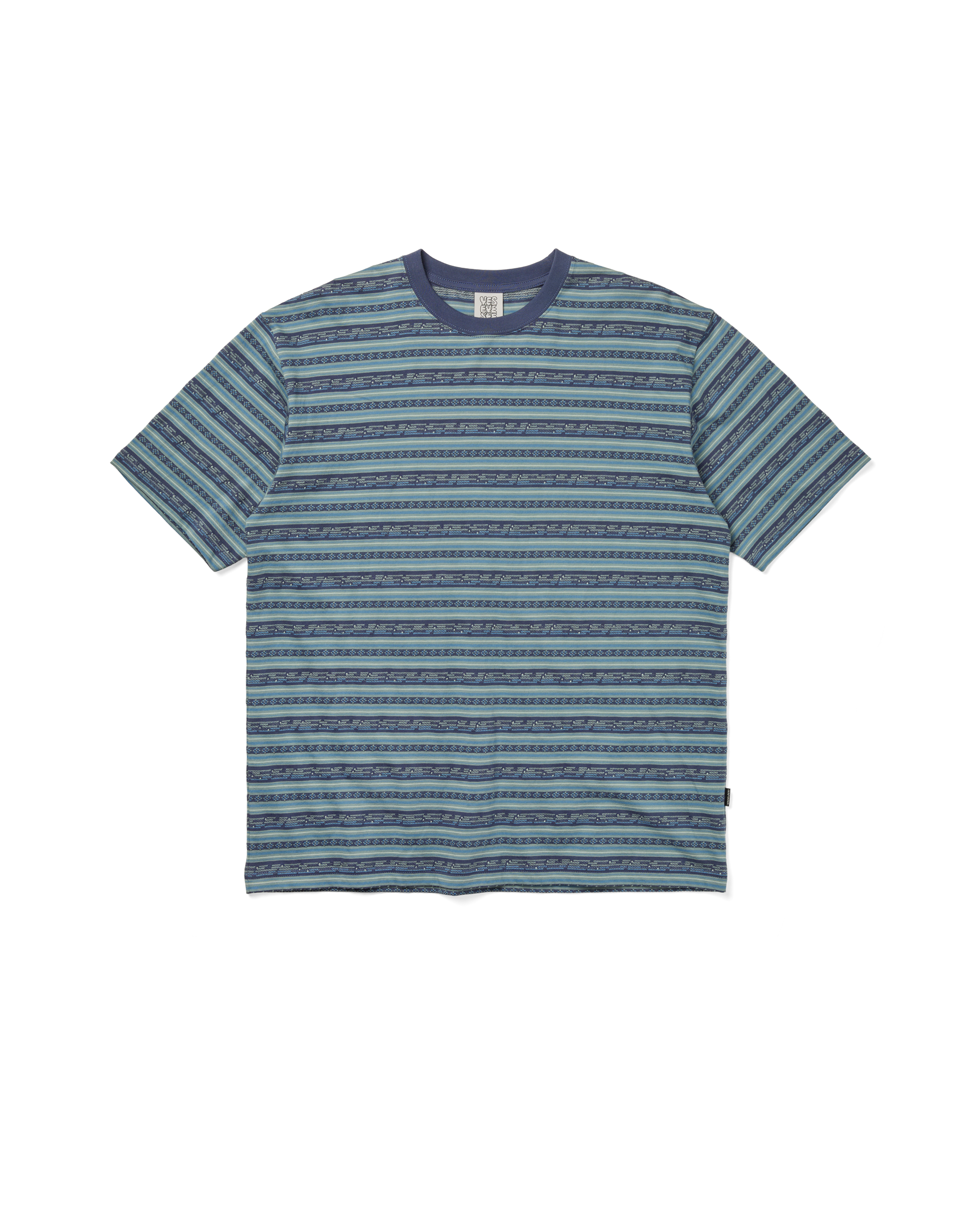 yeseyesee - Y.E.S Jacquard Stripe Tee (Blue) product image 1 | TRAB K-Fashion Australia