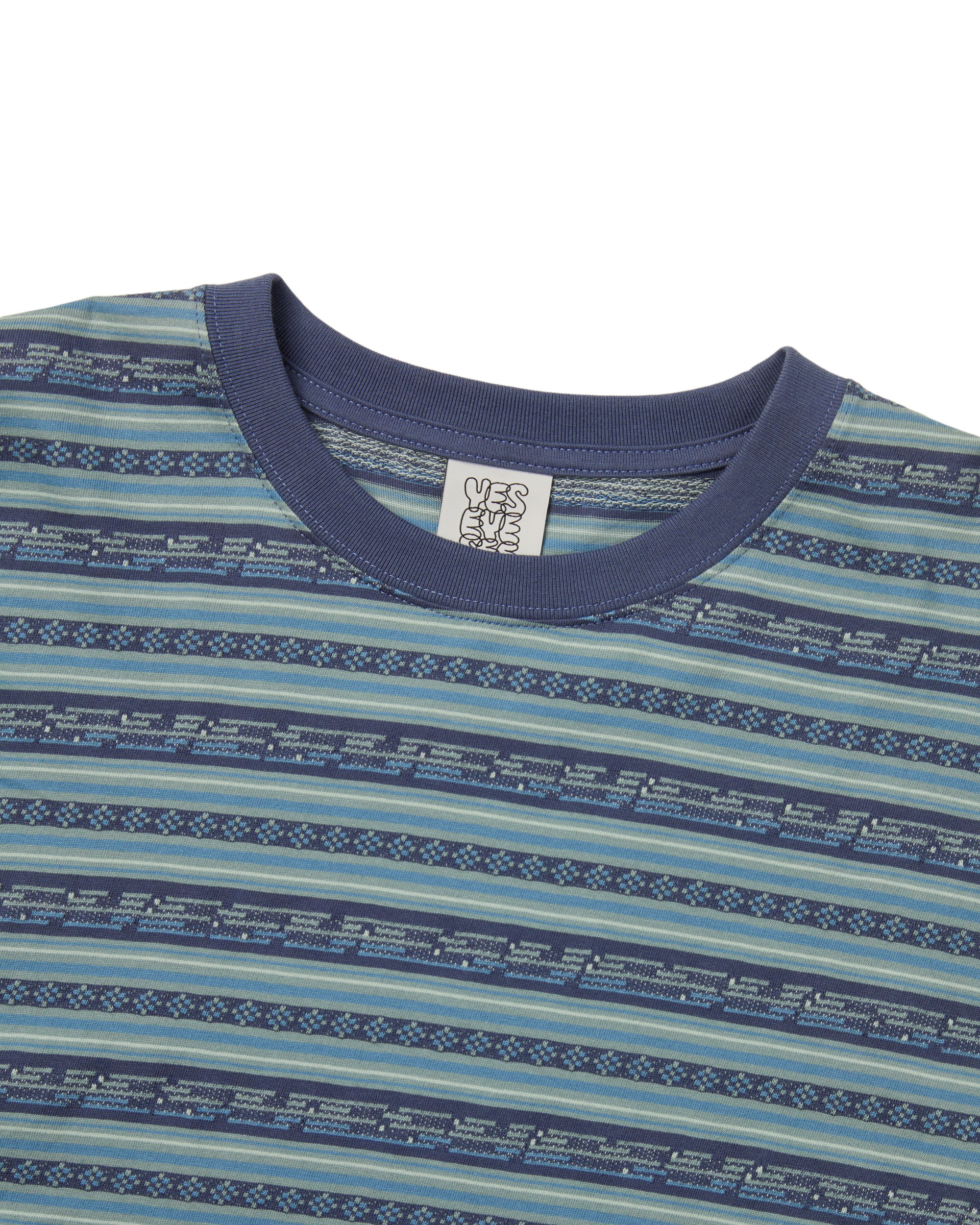 yeseyesee - Y.E.S Jacquard Stripe Tee (Blue) product image 3 | TRAB K-Fashion Australia