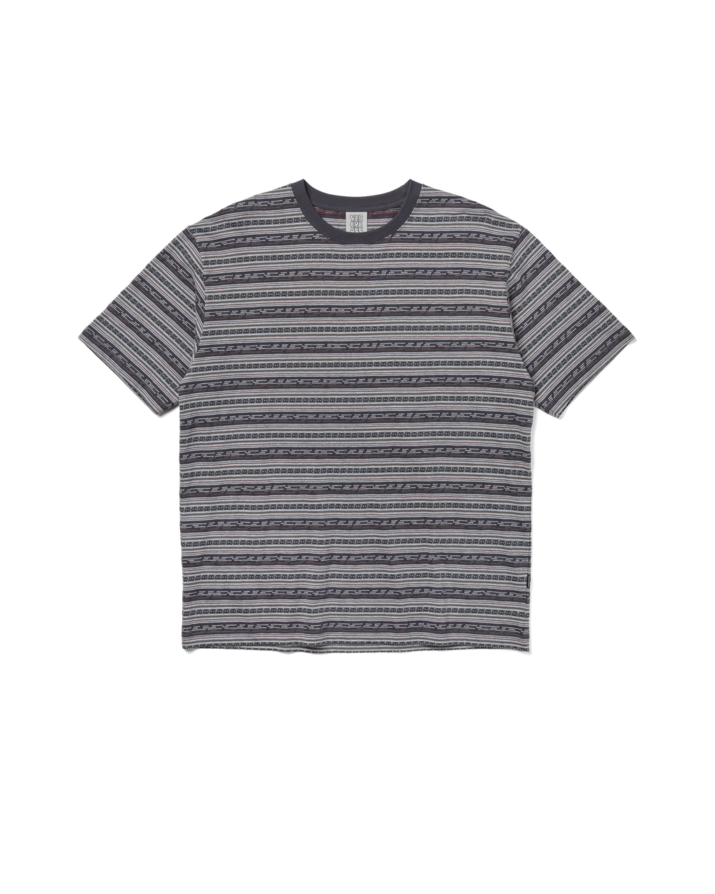 yeseyesee - Y.E.S Jacquard Stripe Tee (Charcoal) product image 1 | TRAB K-Fashion Australia
