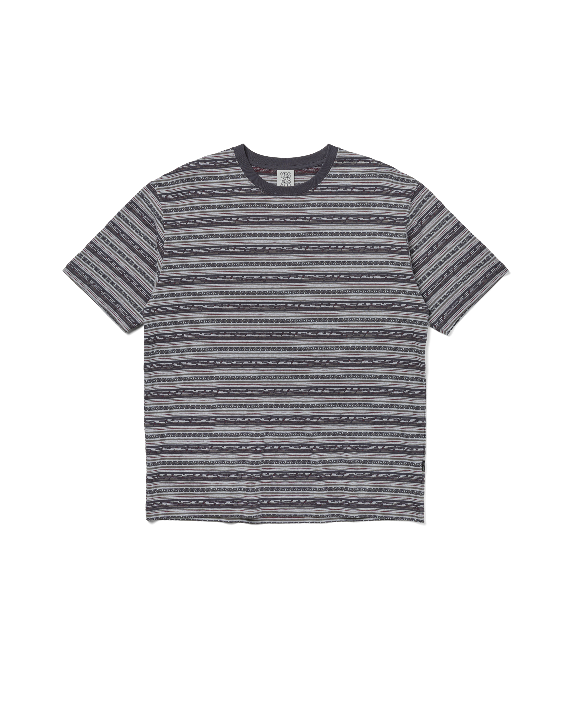 yeseyesee - Y.E.S Jacquard Stripe Tee (Charcoal) product image 1 | TRAB K-Fashion Australia