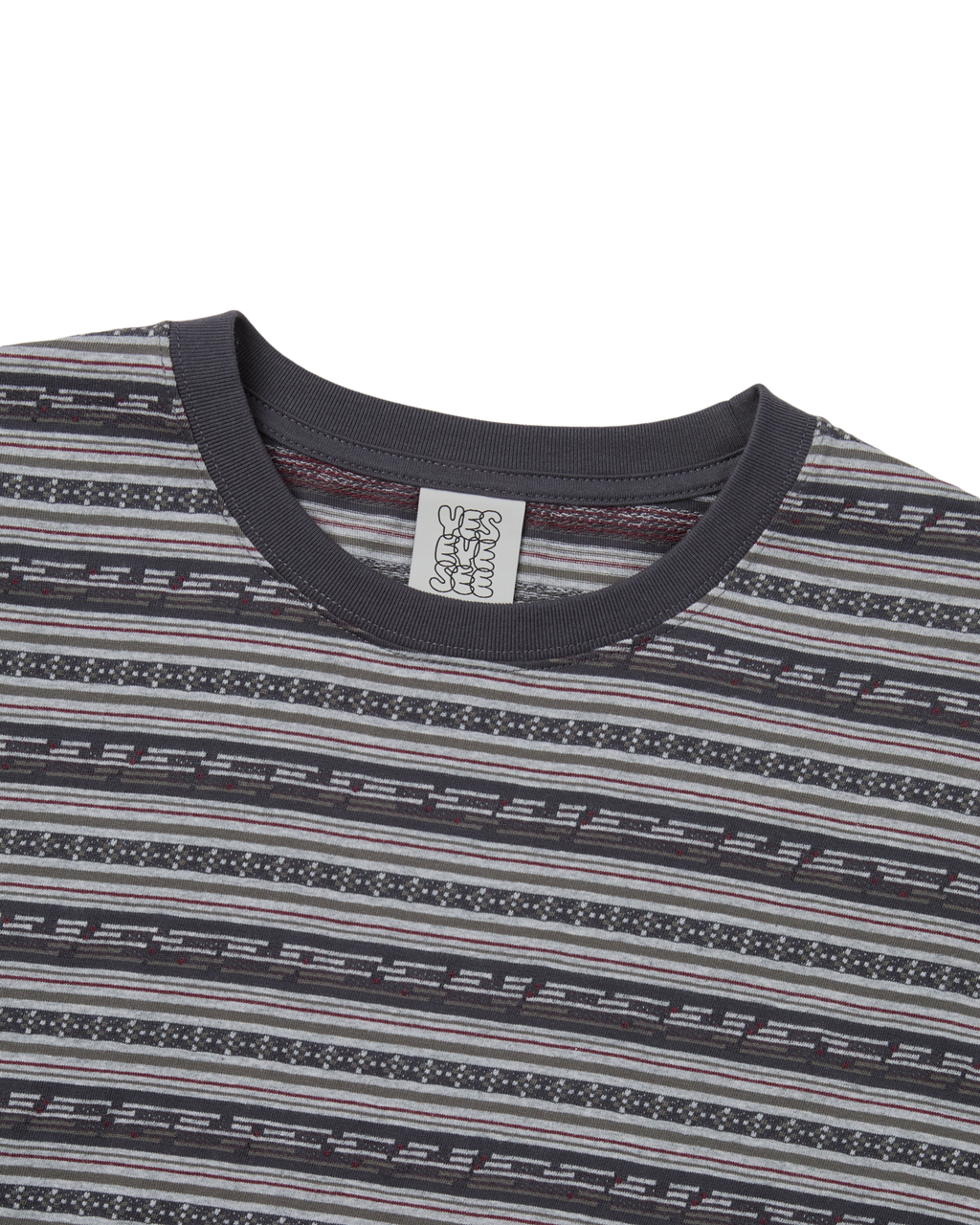 yeseyesee - Y.E.S Jacquard Stripe Tee (Charcoal) product image 3 | TRAB K-Fashion Australia