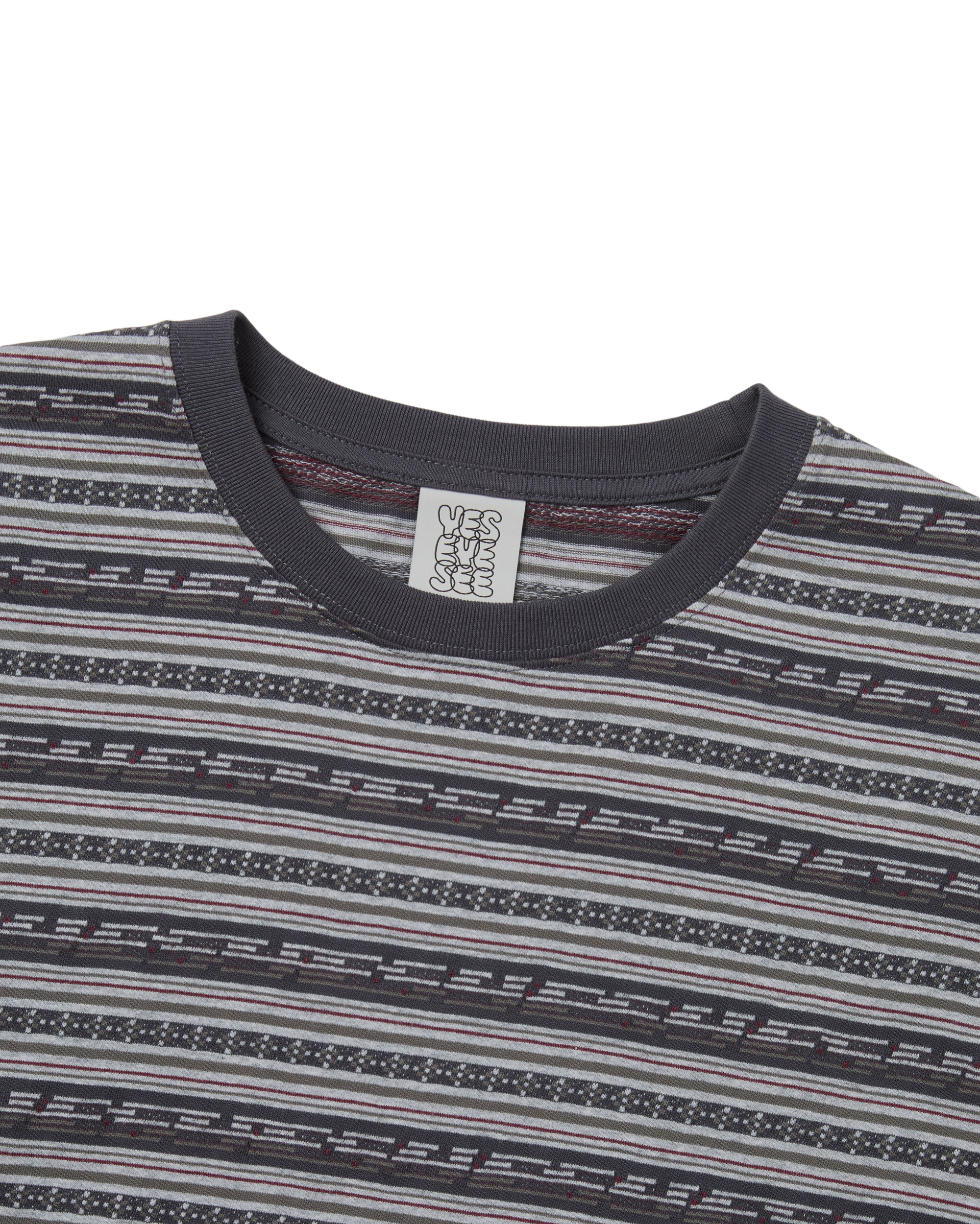 yeseyesee - Y.E.S Jacquard Stripe Tee (Charcoal) product image 3 | TRAB K-Fashion Australia