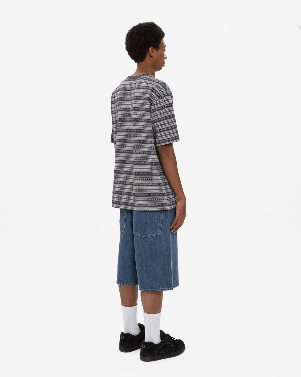 yeseyesee - Y.E.S Jacquard Stripe Tee (Charcoal) product image 7 | TRAB K-Fashion Australia