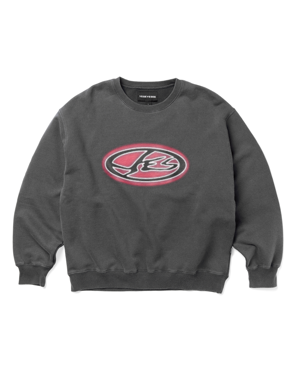 yeseyesee - Y.E.S Oval Logo Sweatshirt (Charcoal) product image 1 | TRAB K-Fashion Australia