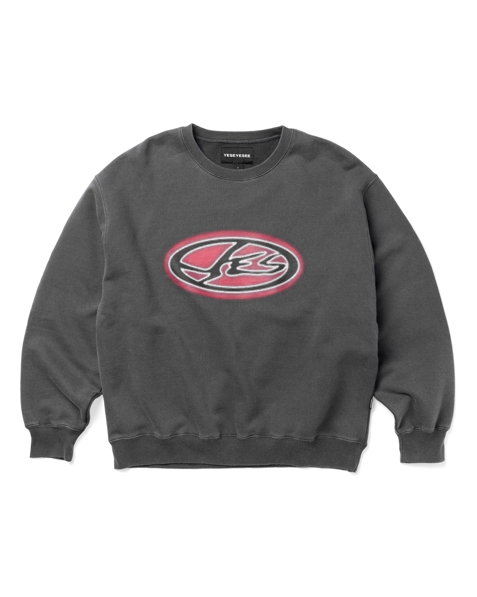 yeseyesee - Y.E.S Oval Logo Sweatshirt (Charcoal) product image 1 | TRAB K-Fashion Australia
