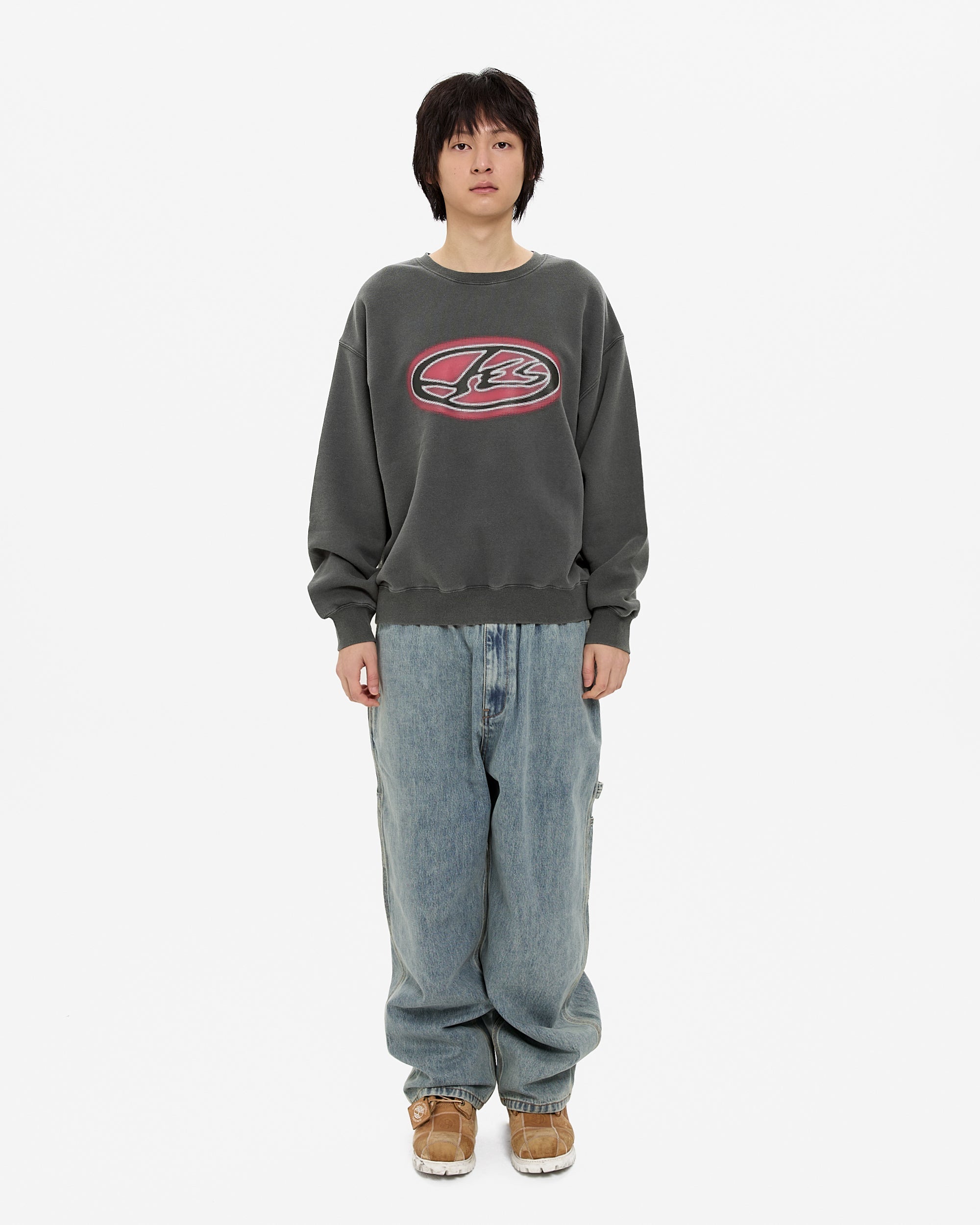yeseyesee - Y.E.S Oval Logo Sweatshirt (Charcoal) product image 7 | TRAB K-Fashion Australia