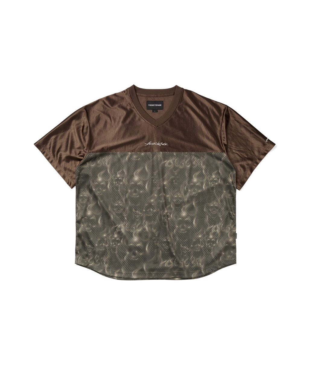 yeseyesee - Y.E.S Skull Mesh Tee (Brown) product image 1 | TRAB K-Fashion Australia