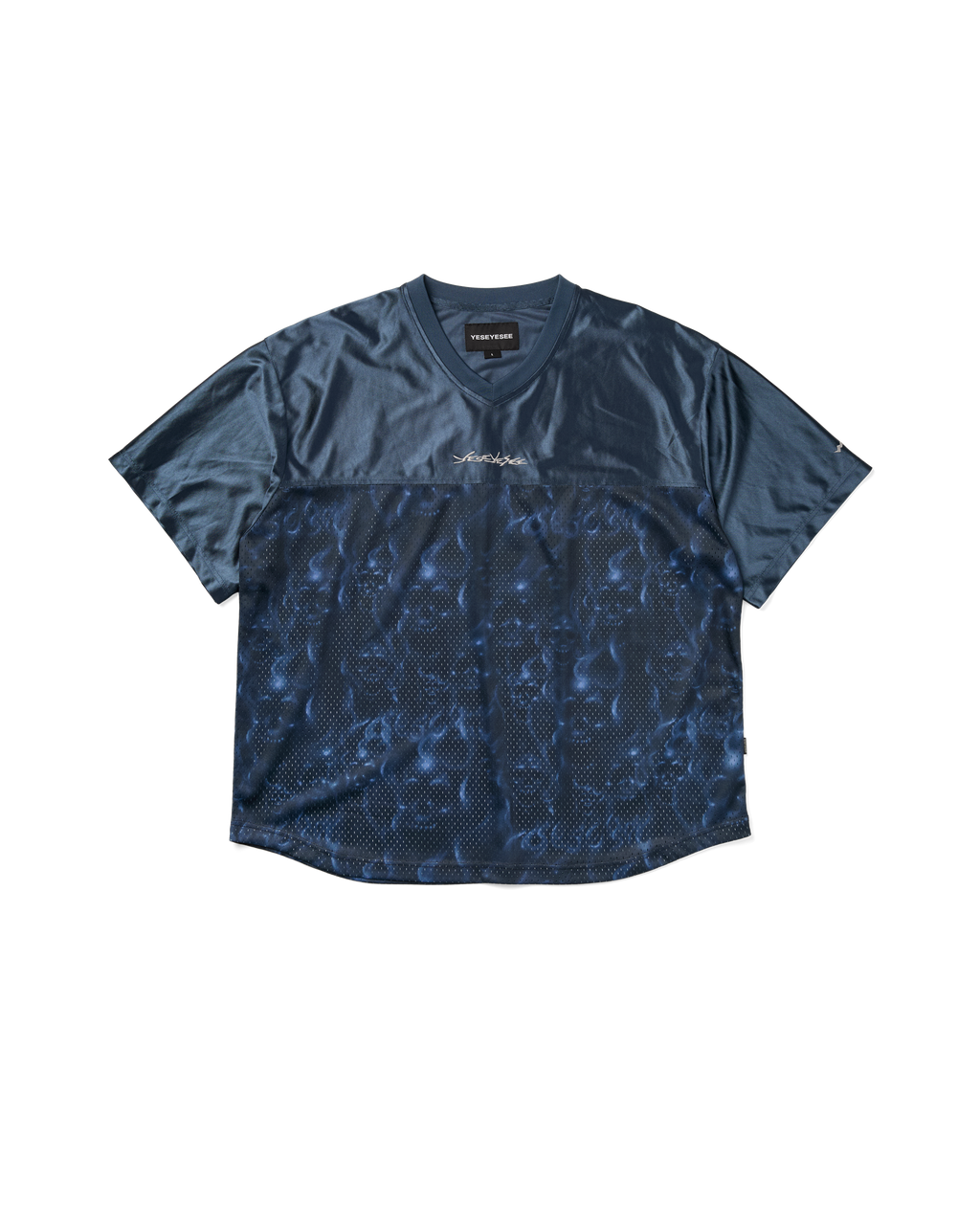 yeseyesee - Y.E.S Skull Mesh Tee (Navy) product image 1 | TRAB K-Fashion Australia