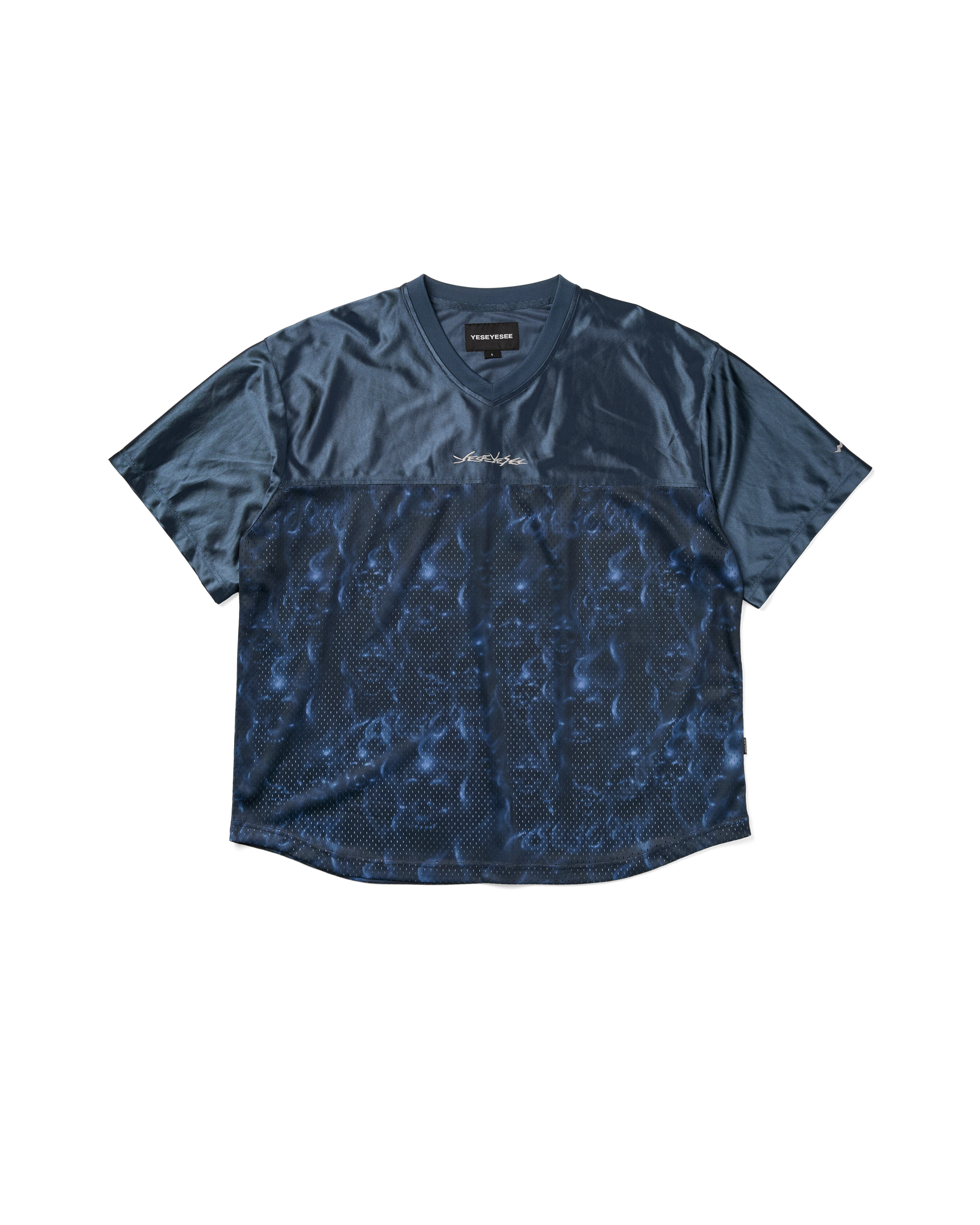 yeseyesee - Y.E.S Skull Mesh Tee (Navy) product image 1 | TRAB K-Fashion Australia