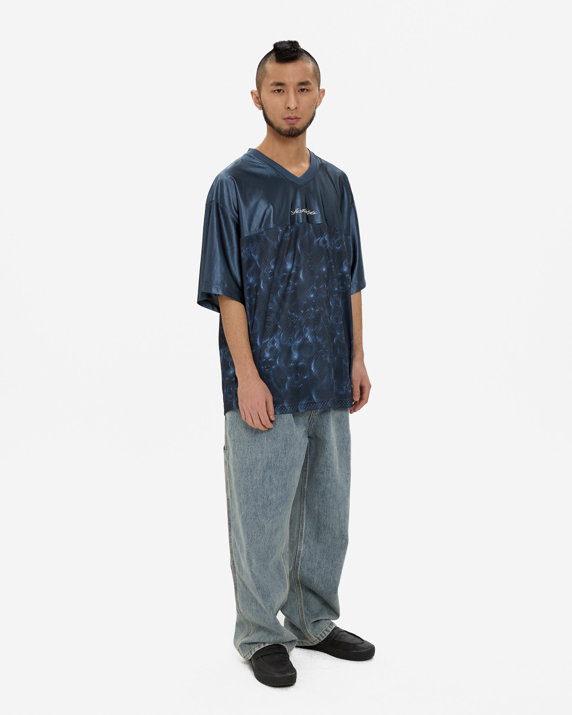 yeseyesee - Y.E.S Skull Mesh Tee (Navy) product image 10 | TRAB K-Fashion Australia